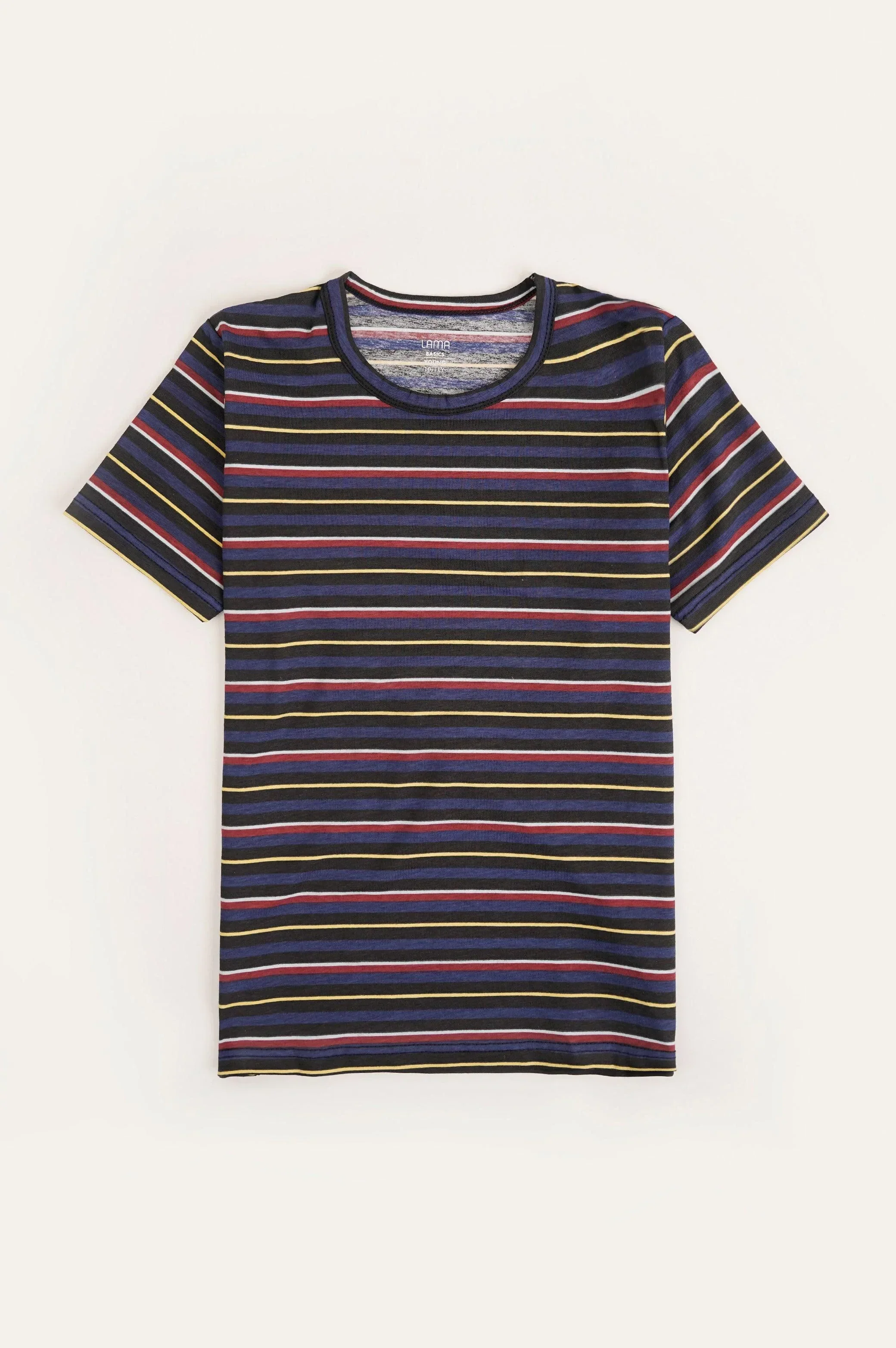 MULTI COLOURED STRIPPED PRINTED TEE
