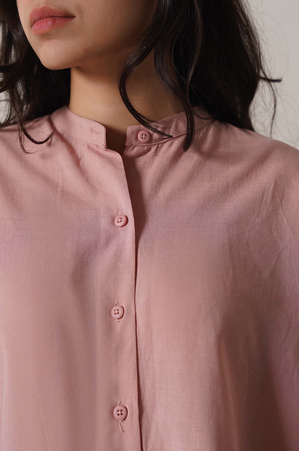 BAND COLLAR LONG SHIRT - Image 2
