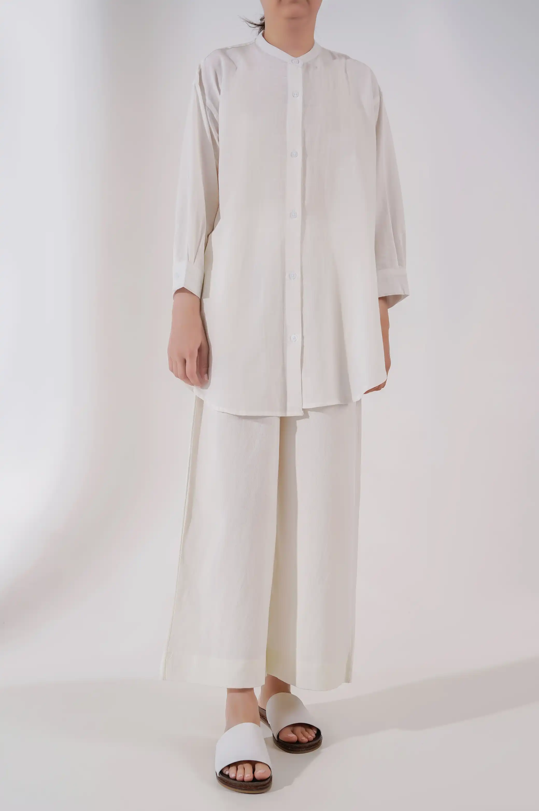 BAND COLLAR LONG SHIRT - Image 3