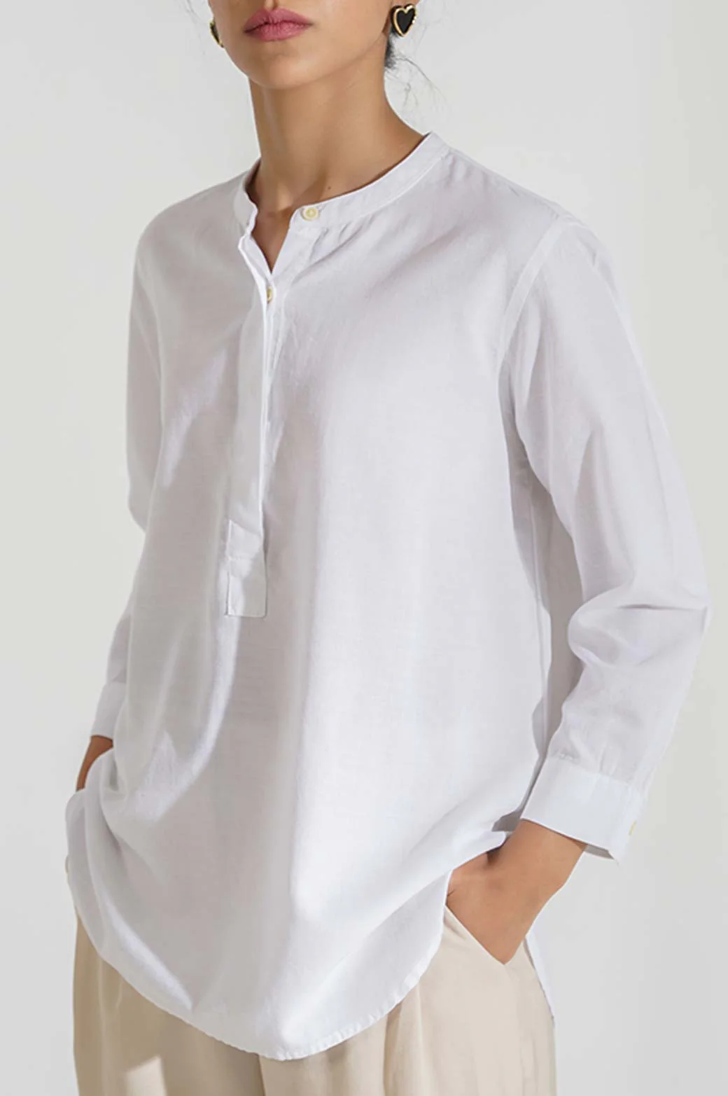 BAND COLLAR SHIRT - Image 3