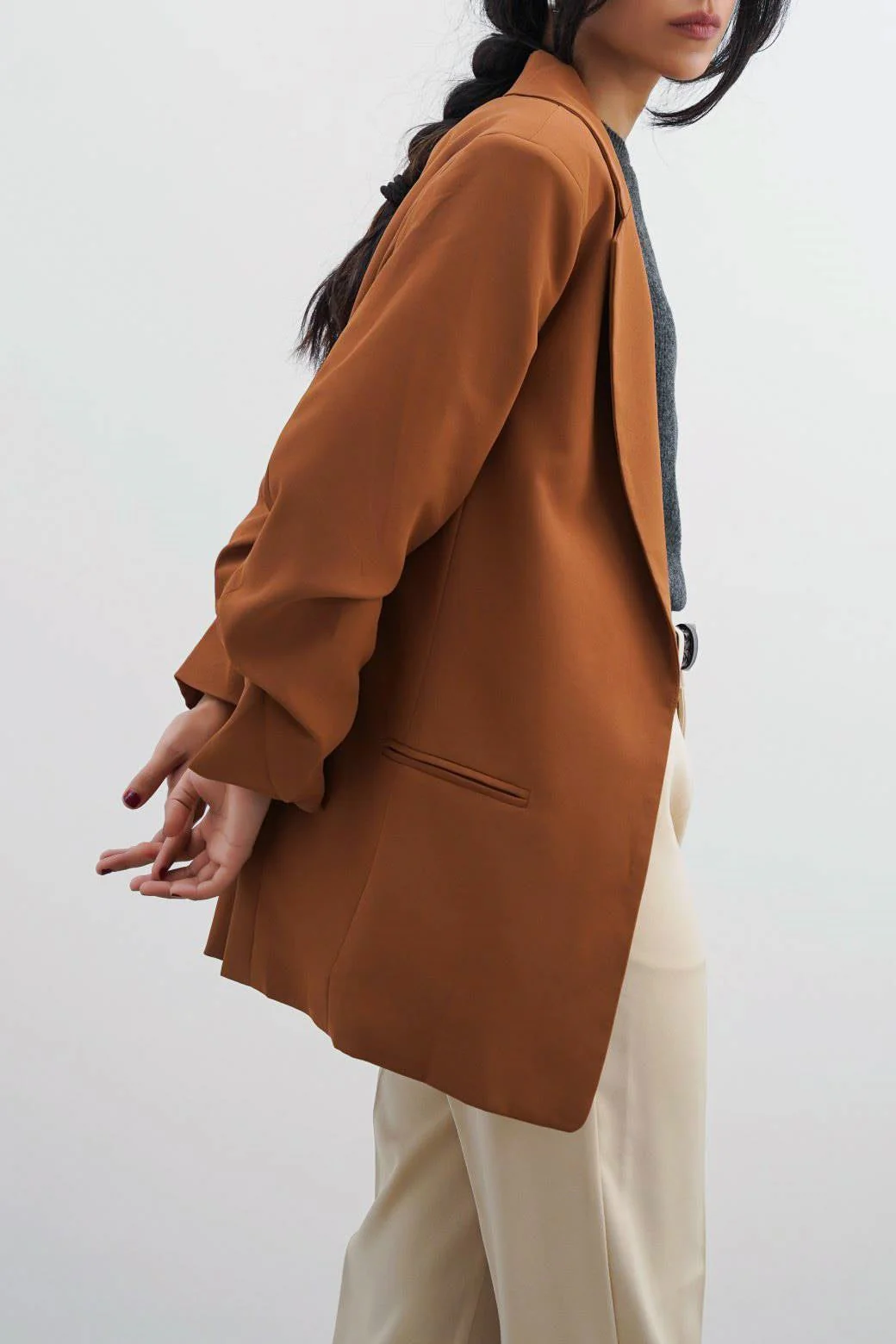 BASIC BLAZER WITH RUCHED SLEEVE - Image 8
