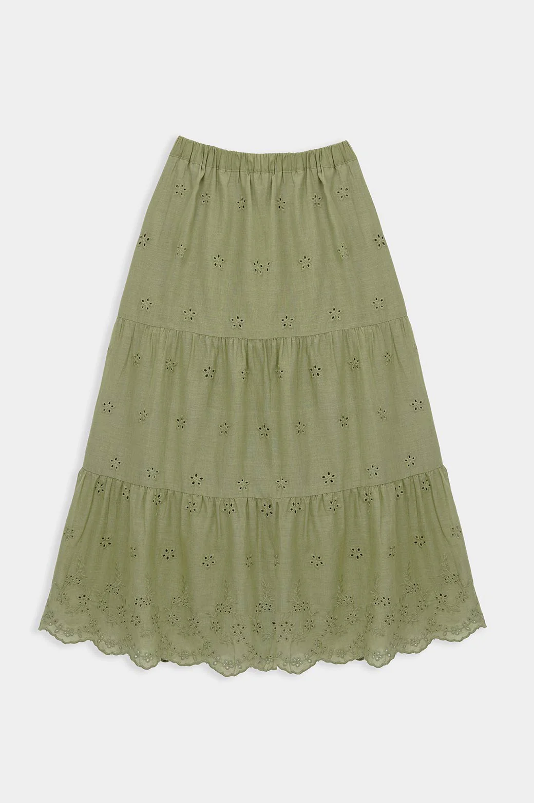 COTTON CUTWORK SKIRT - Image 6