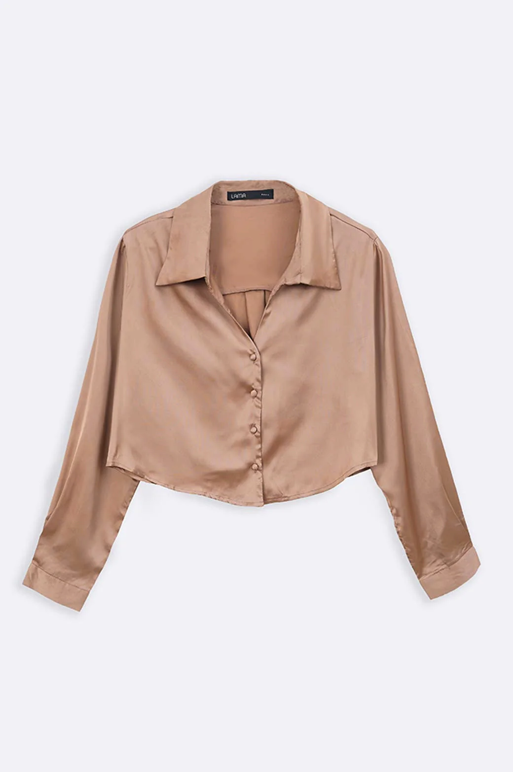 CROPPED SILK SHIRT - Image 8