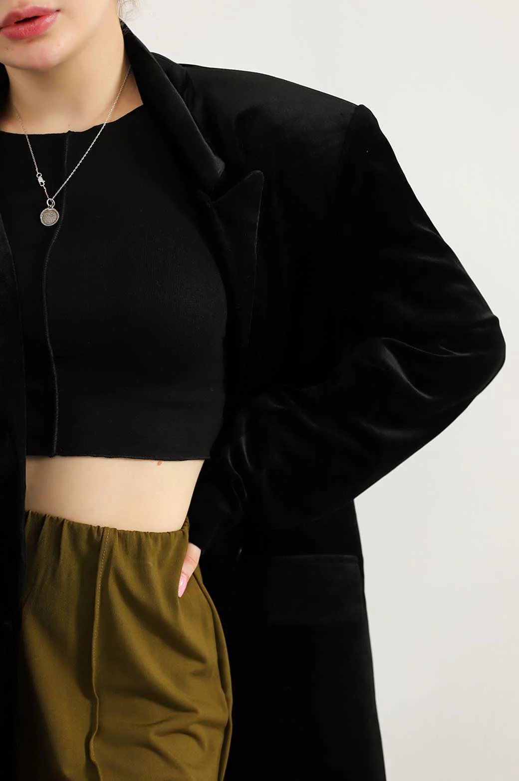 CROPPED T-SHIRT WITH PLEAT - Image 3