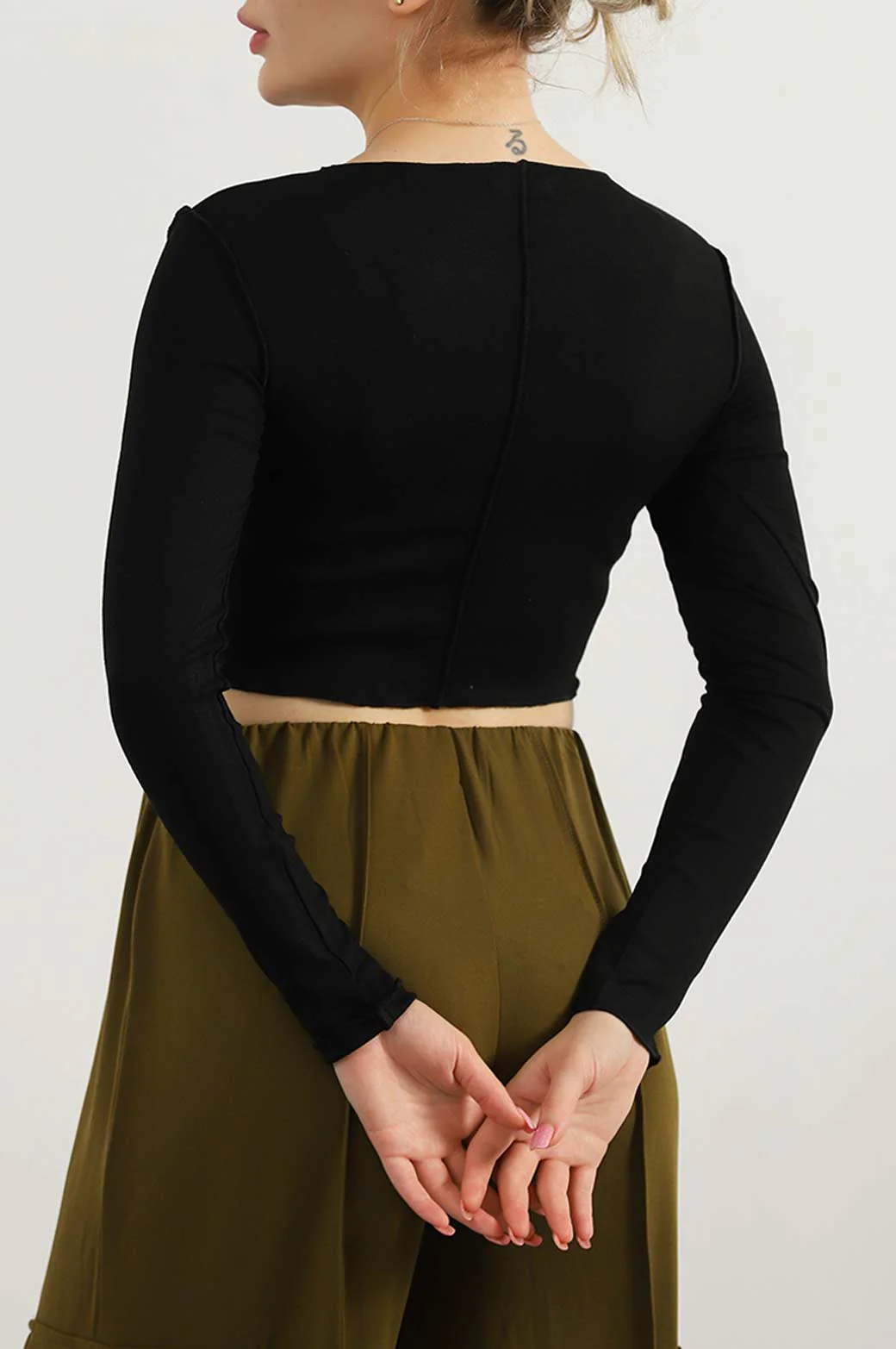 CROPPED T-SHIRT WITH PLEAT - Image 5