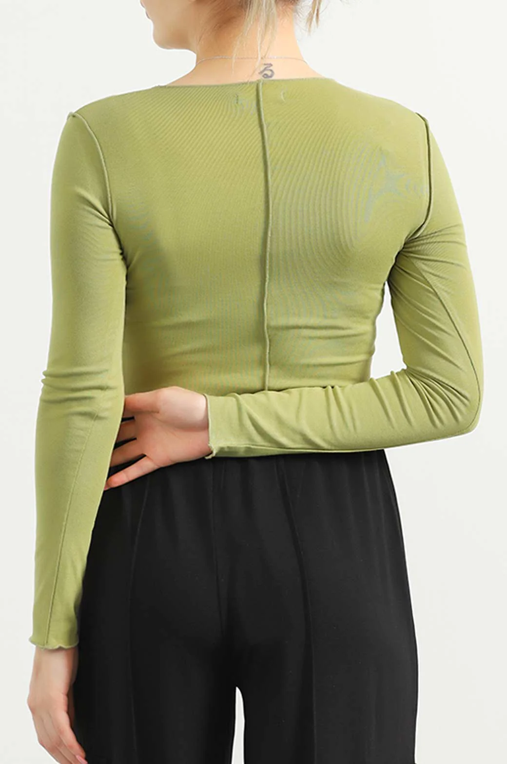 CROPPED T-SHIRT WITH PLEAT - Image 3