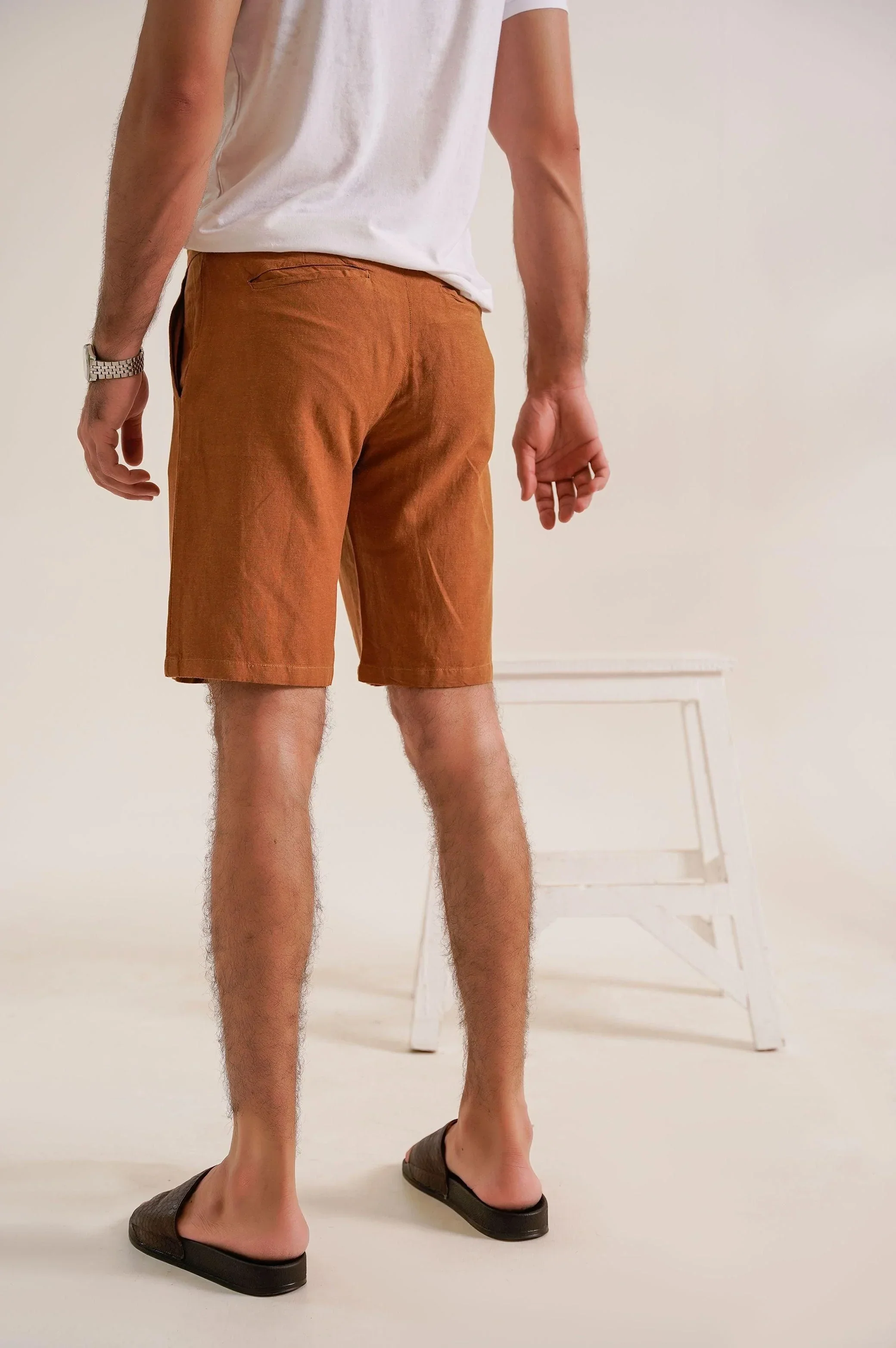 DRAWSTRING LINEN SHORTS - Image 3