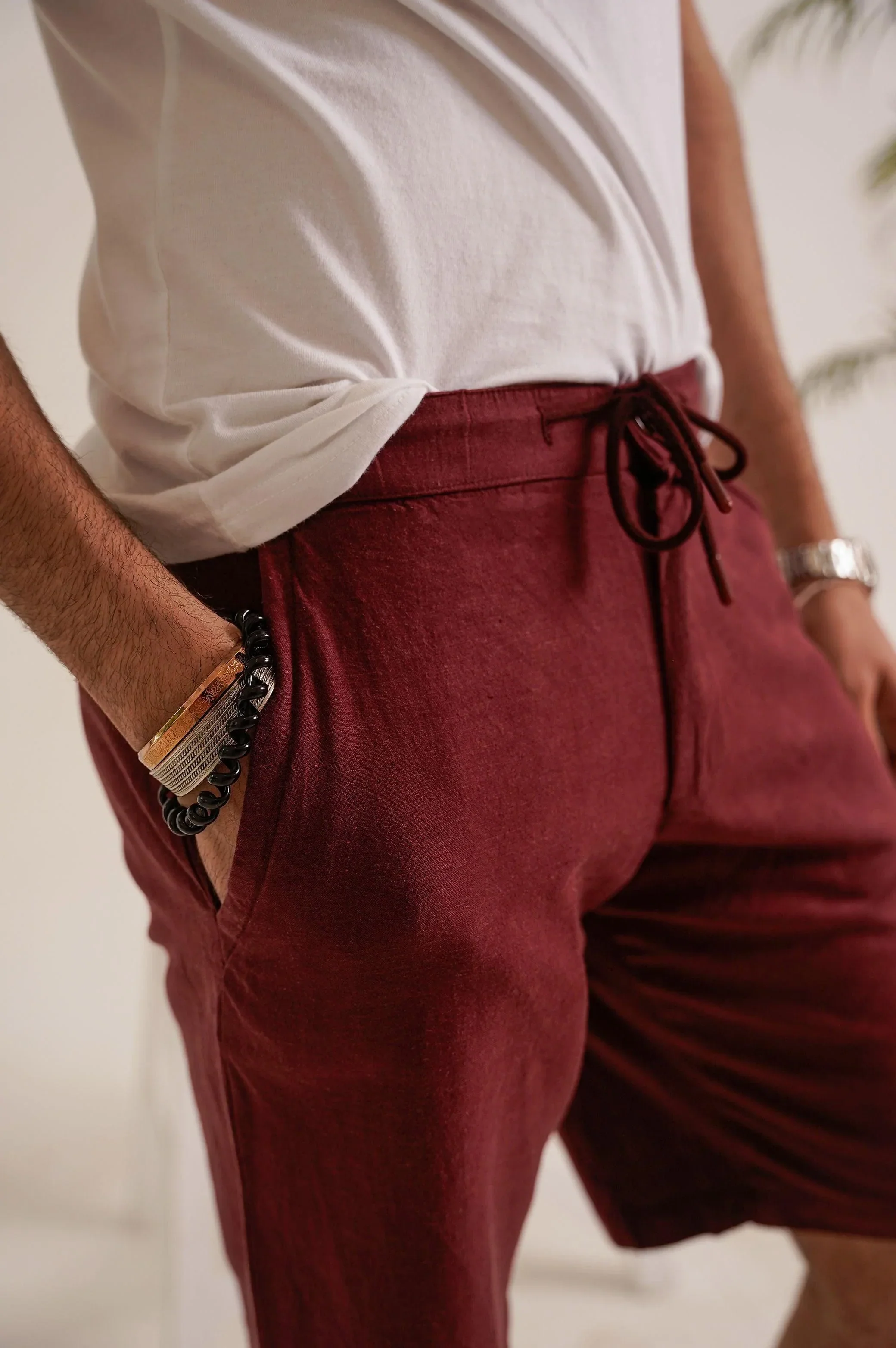 DRAWSTRING LINEN SHORTS - Image 2