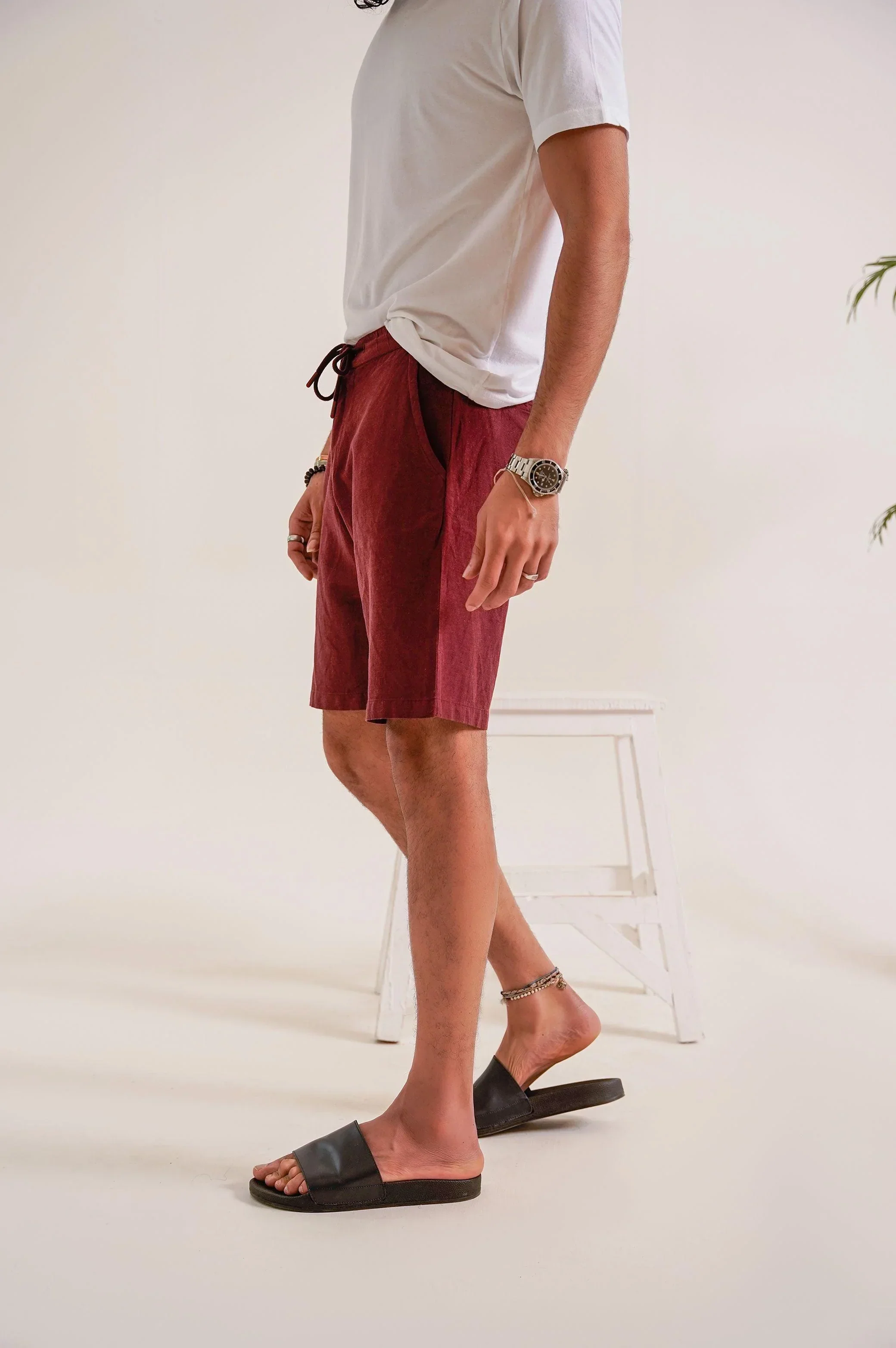 DRAWSTRING LINEN SHORTS - Image 4