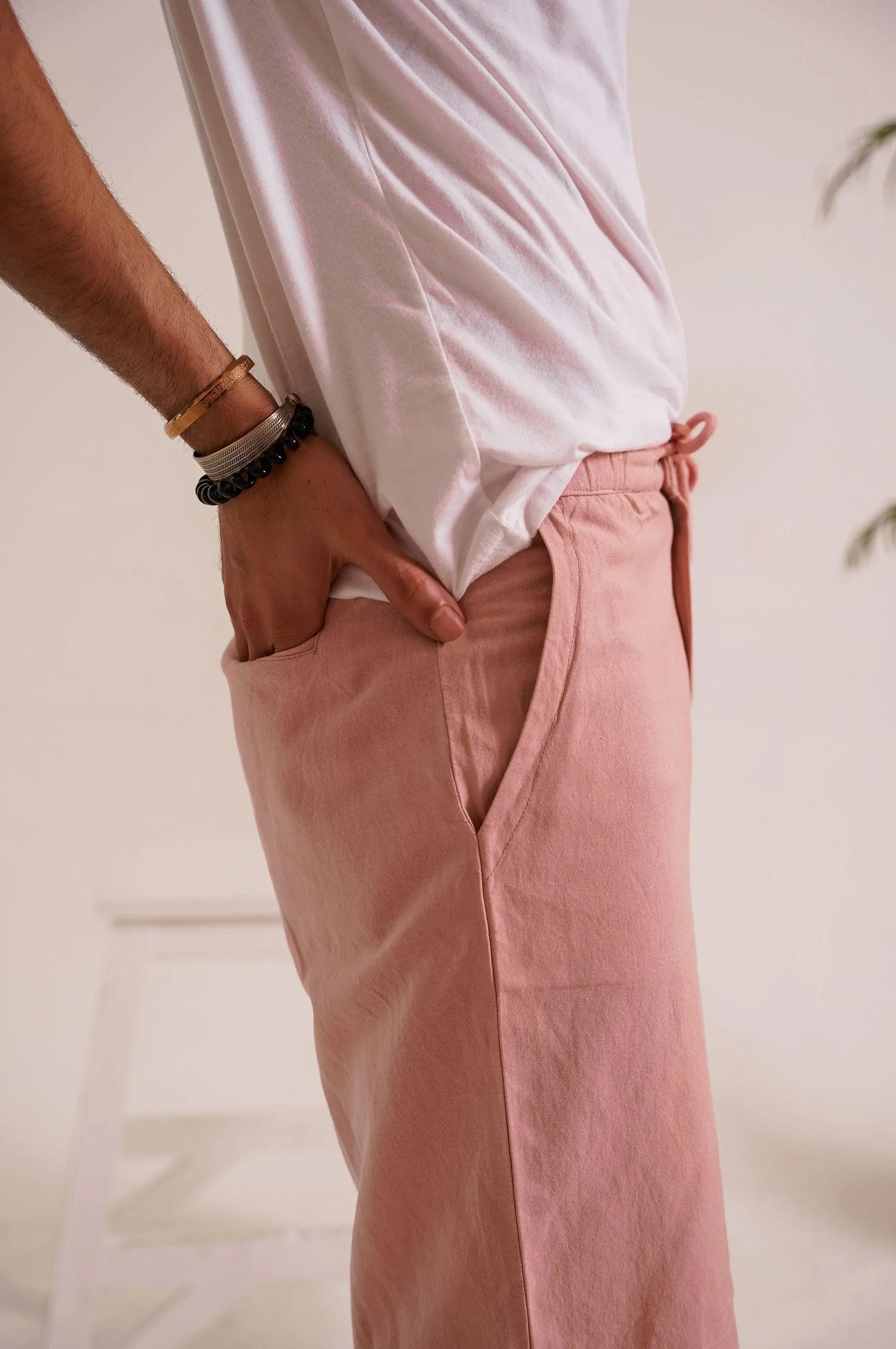 DRAWSTRING LINEN SHORTS - Image 3