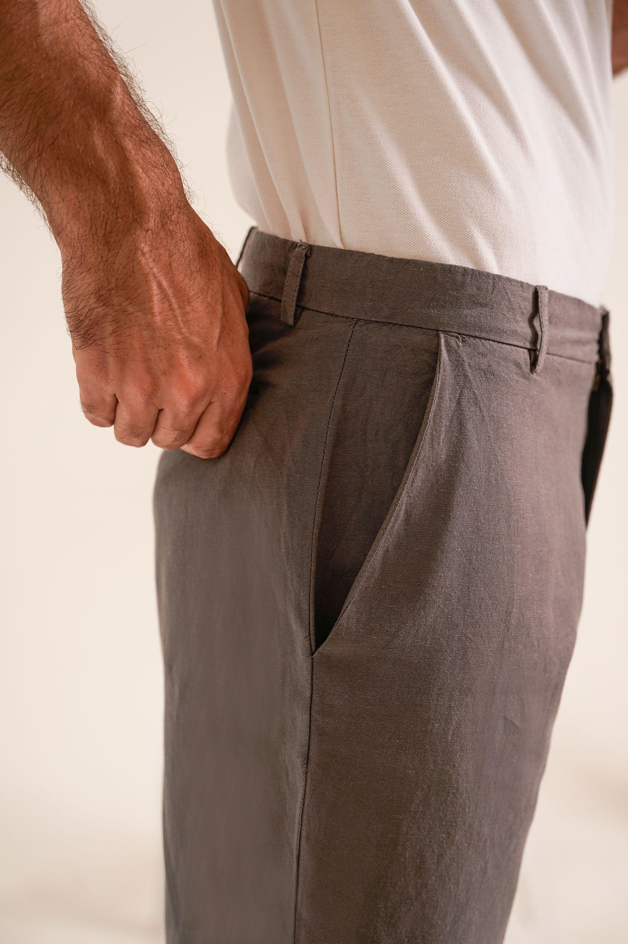 BUTTONED LINEN SHORTS - Image 2