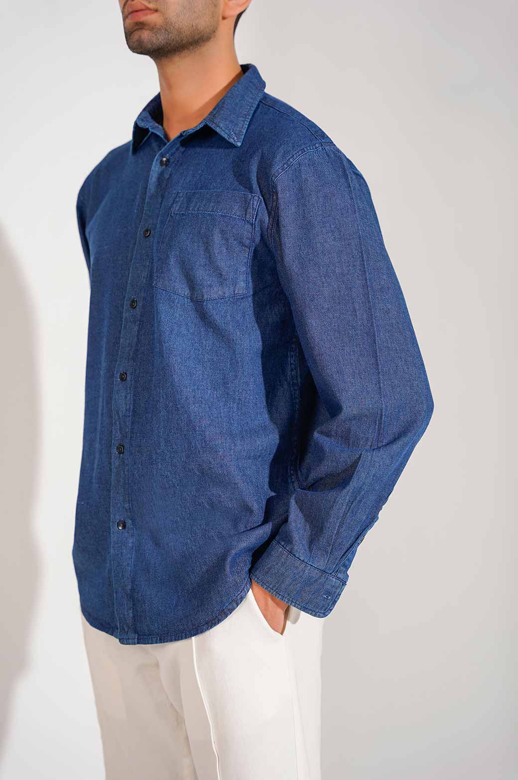 DENIM BUTTON DOWN SHIRT - Image 2