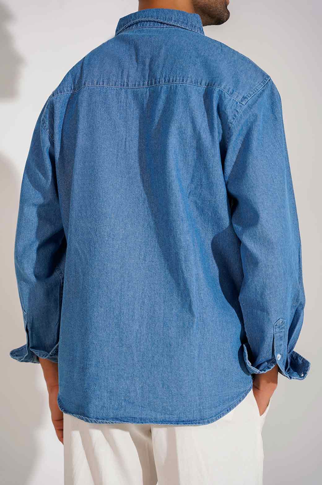 DENIM BUTTON DOWN SHIRT - Image 4
