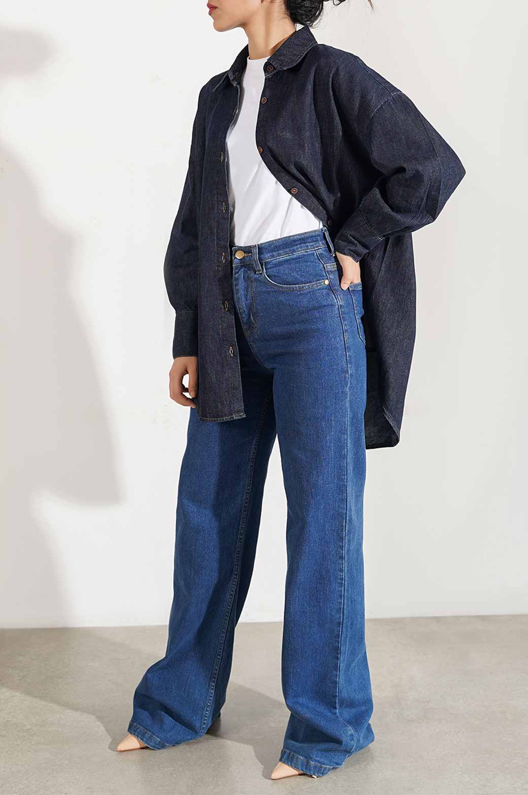 DENIM BUTTON DOWN SHIRT