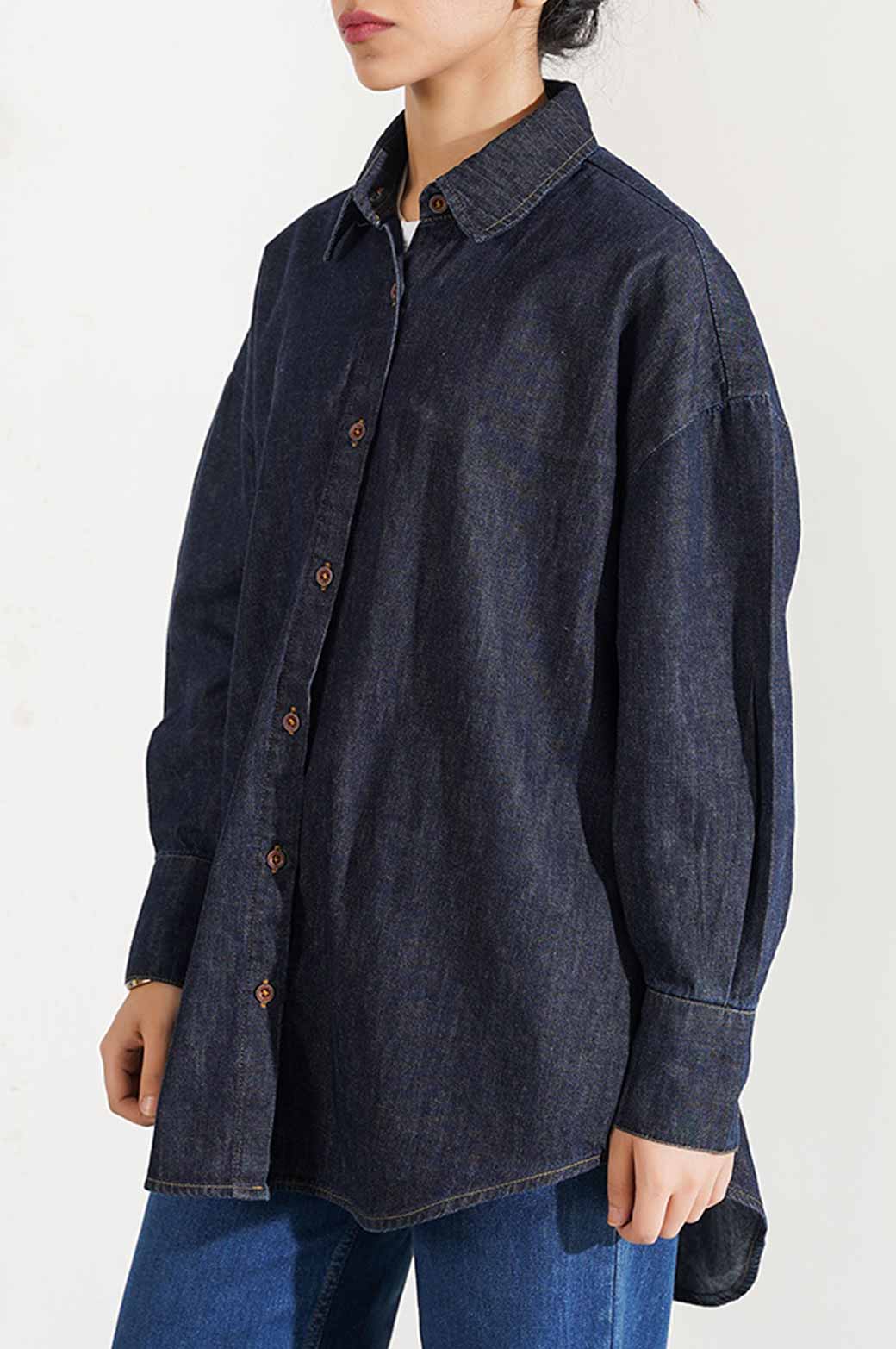 DENIM BUTTON DOWN SHIRT - Image 4