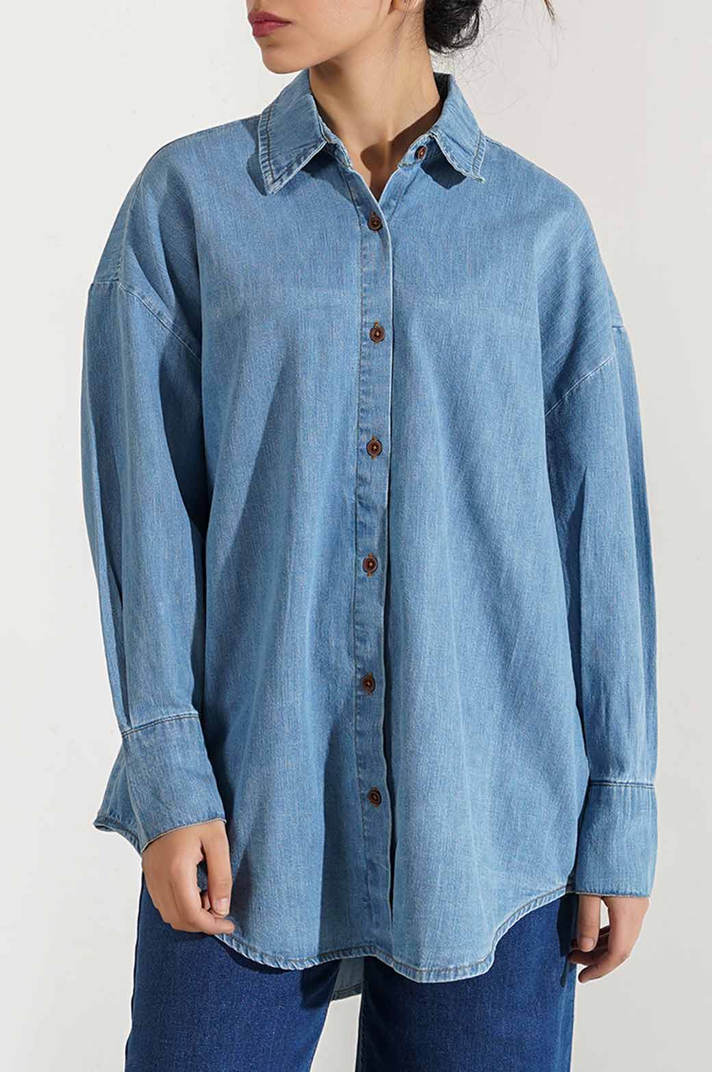 DENIM BUTTON DOWN SHIRT - Image 2