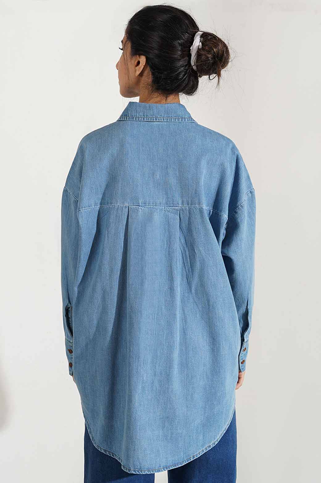 DENIM BUTTON DOWN SHIRT - Image 3