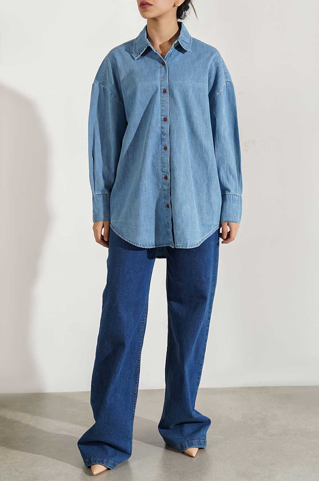 DENIM BUTTON DOWN SHIRT - Image 4