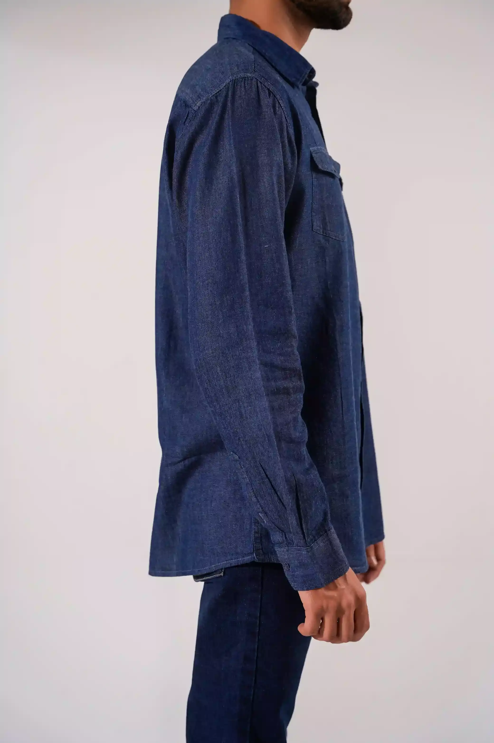 DENIM BUTTON DOWN SHIRT - Image 3