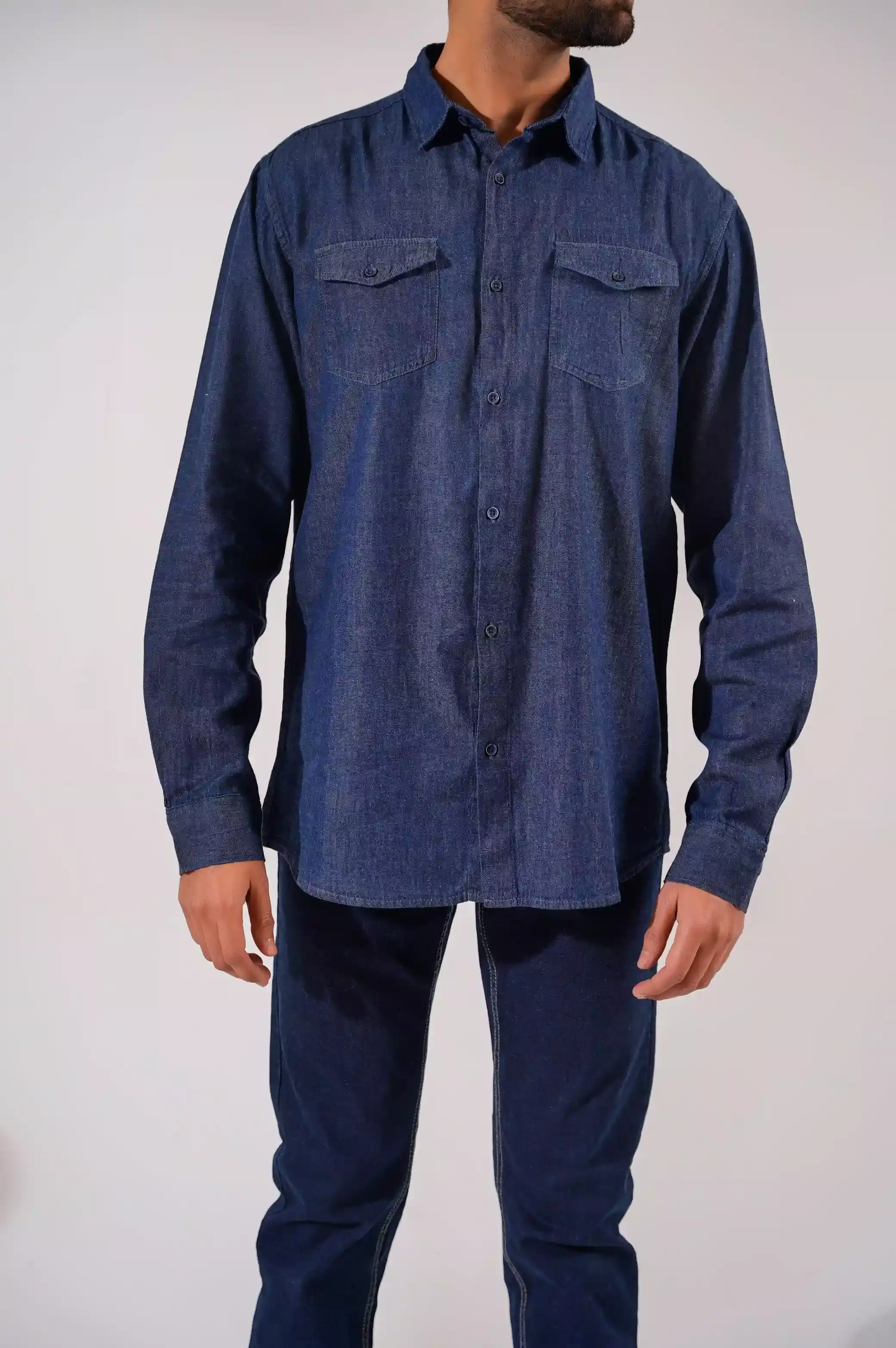 DENIM BUTTON DOWN SHIRT - Image 5