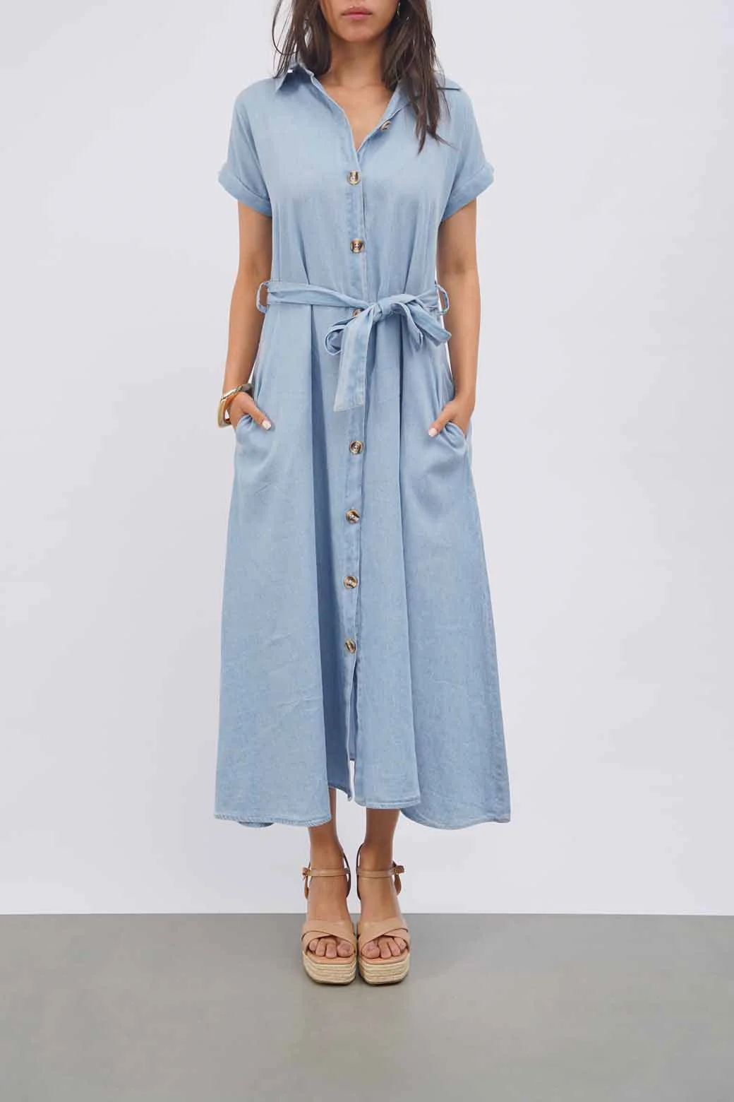 DENIM MIDI DRESS - Image 2