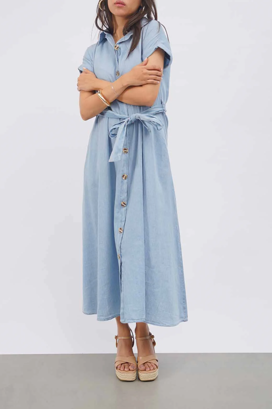 DENIM MIDI DRESS - Image 4