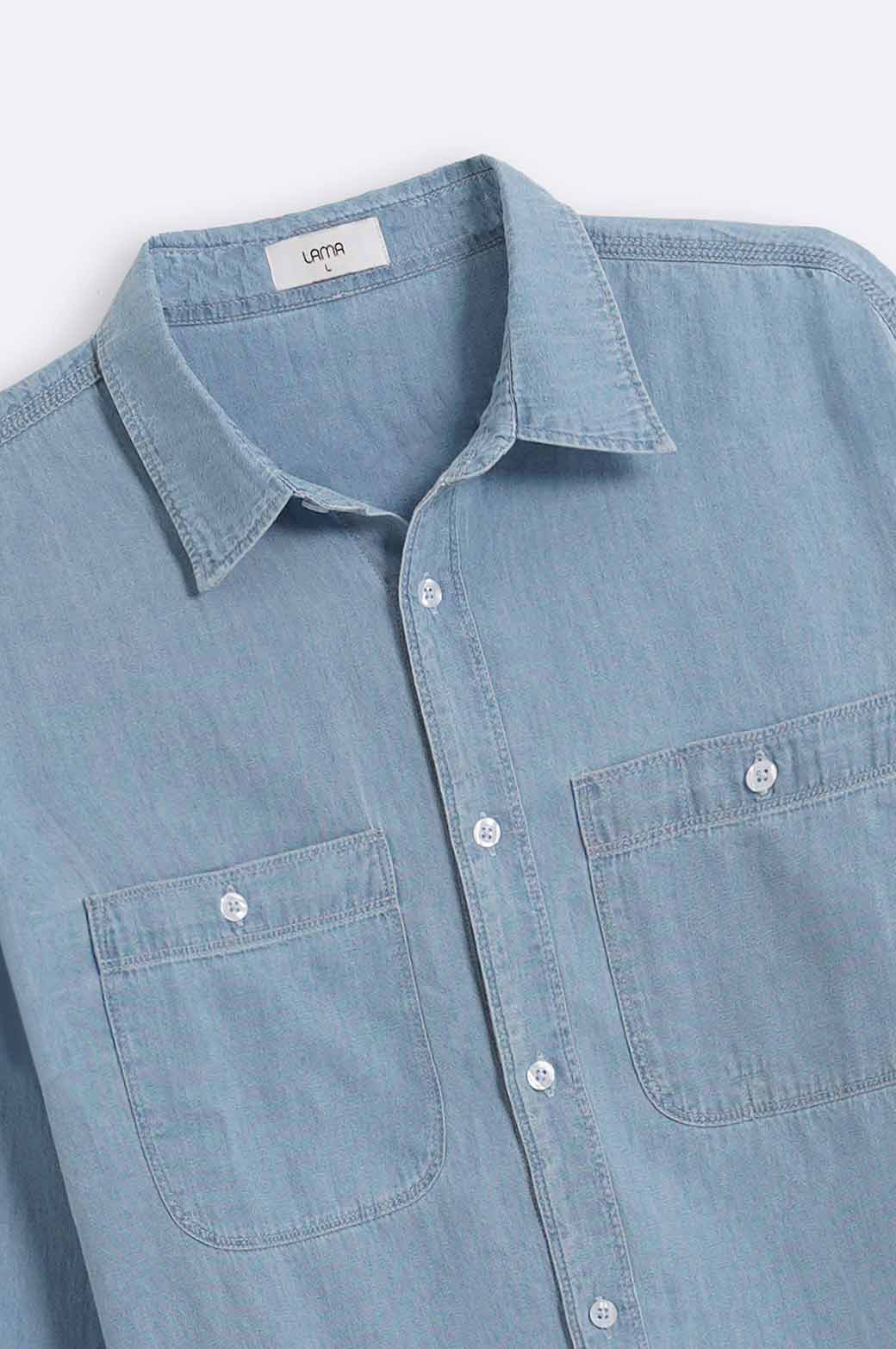 DENIM SHIRT WITH PATCH POCKETS - Image 5
