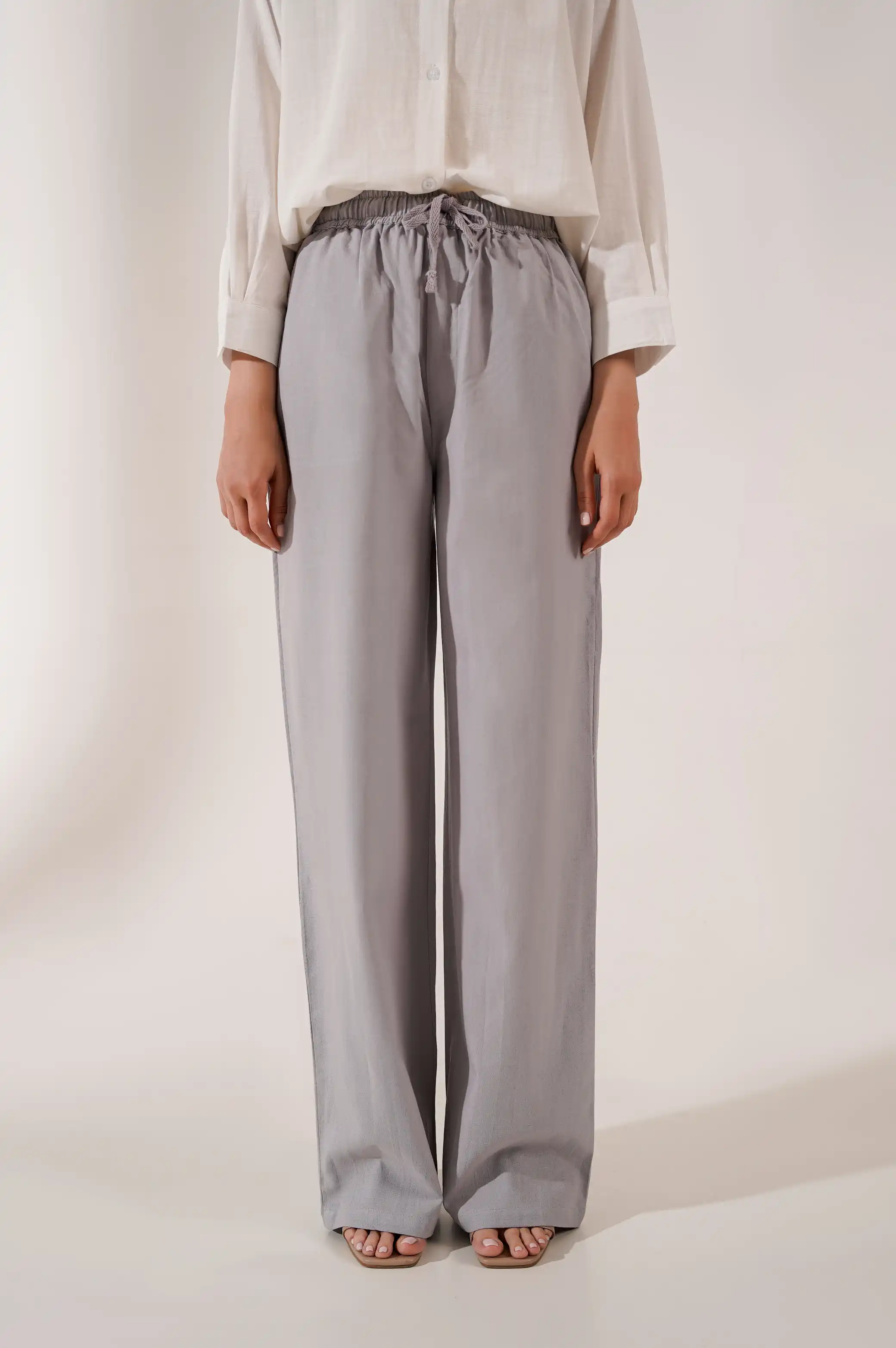 DRAWSTRING WIDE LEG PANTS - Image 3