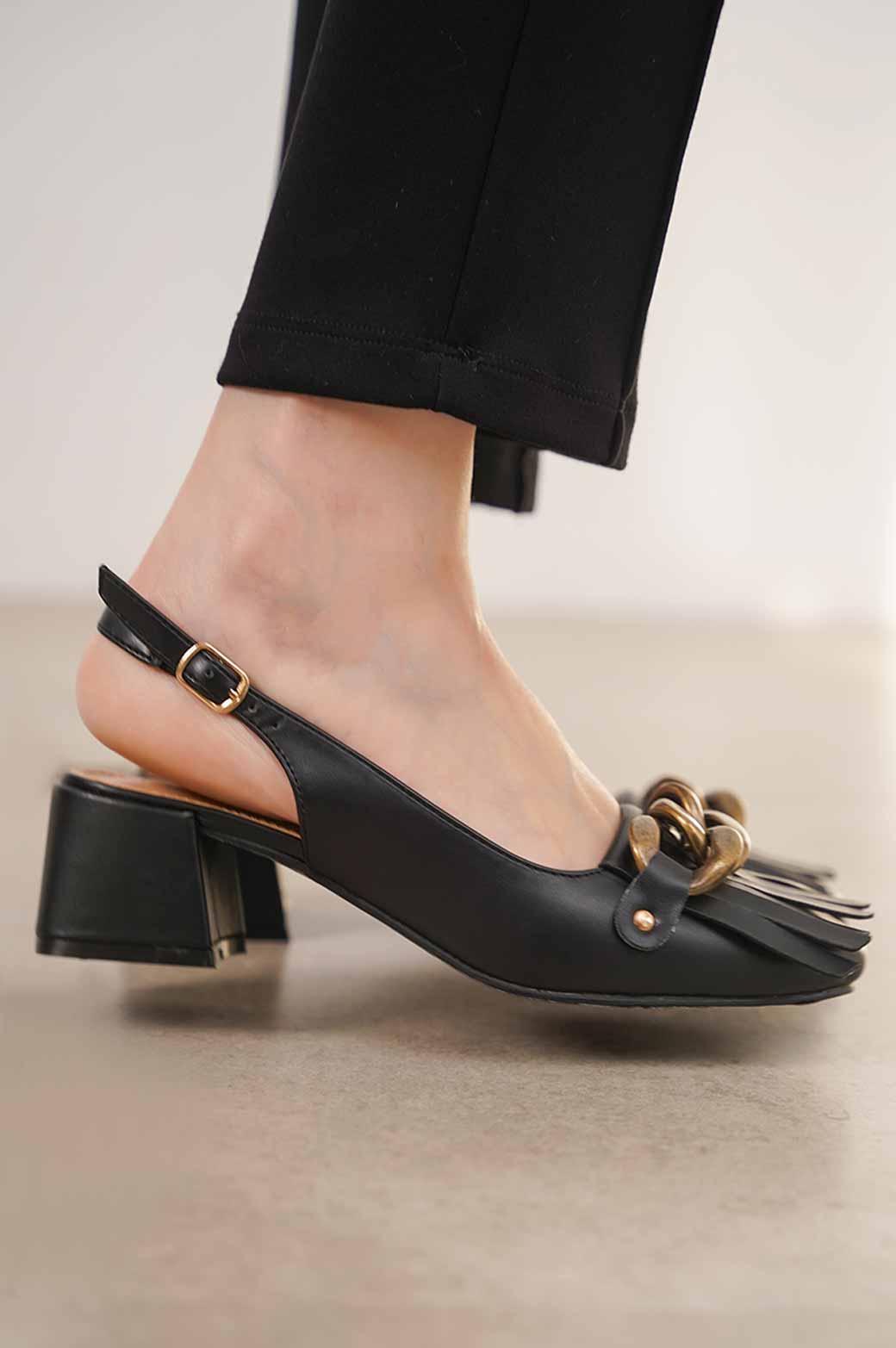 FRINGED BLOCK HEEL - Image 2
