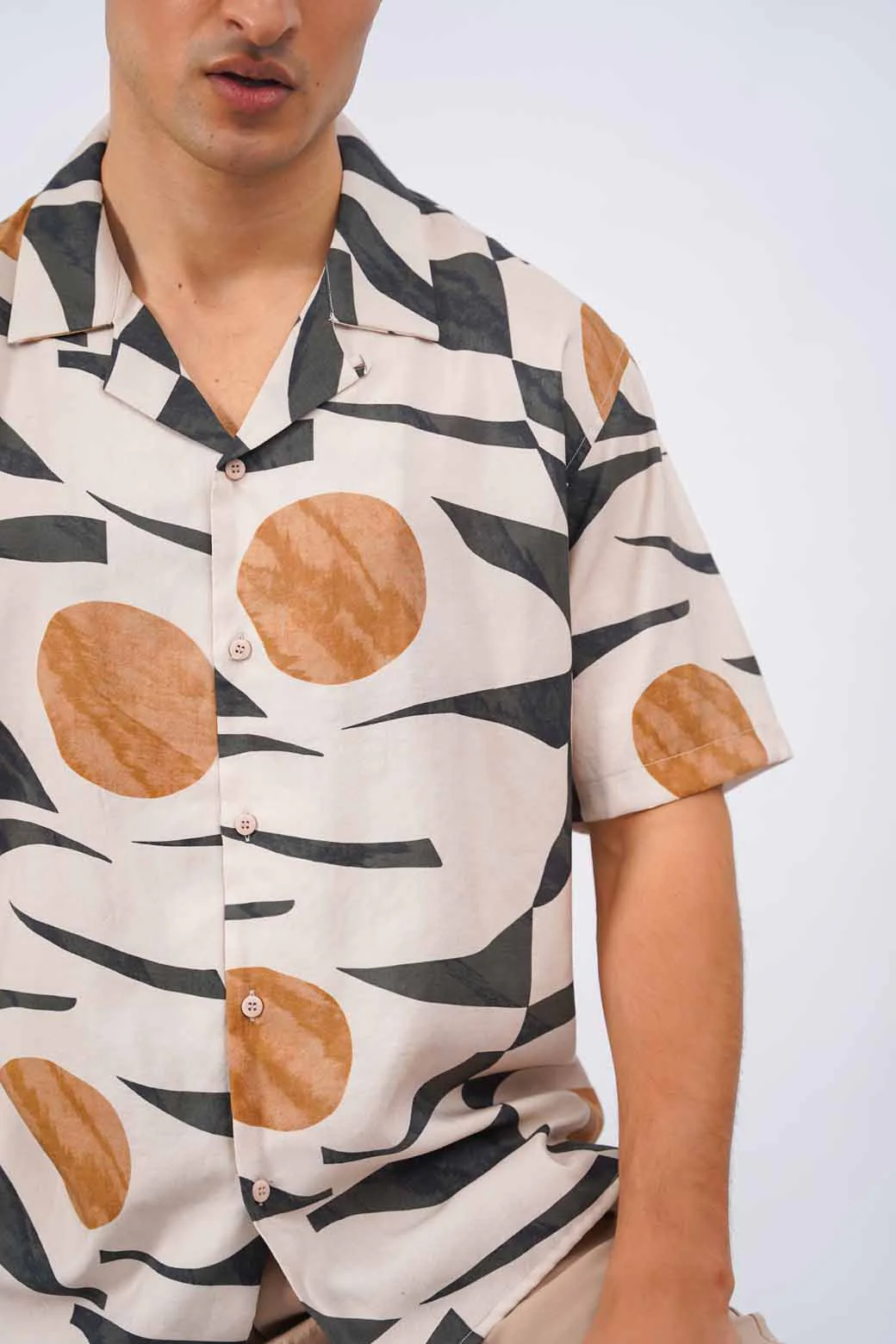 GEOMETRIC PRINT SAFARI SHIRT - Image 4