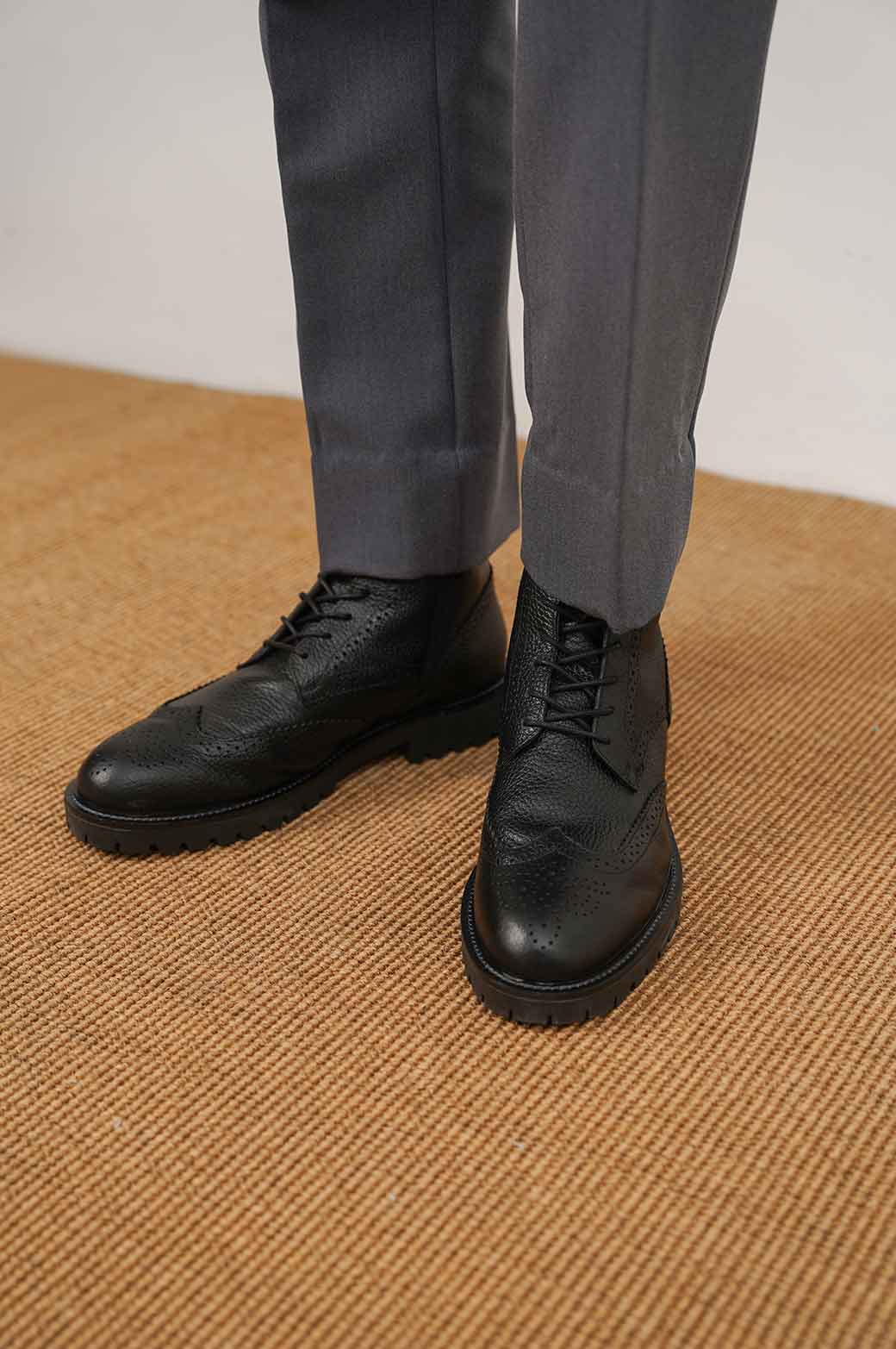 HIGH-TOP LEATHER BROGUES - Image 2