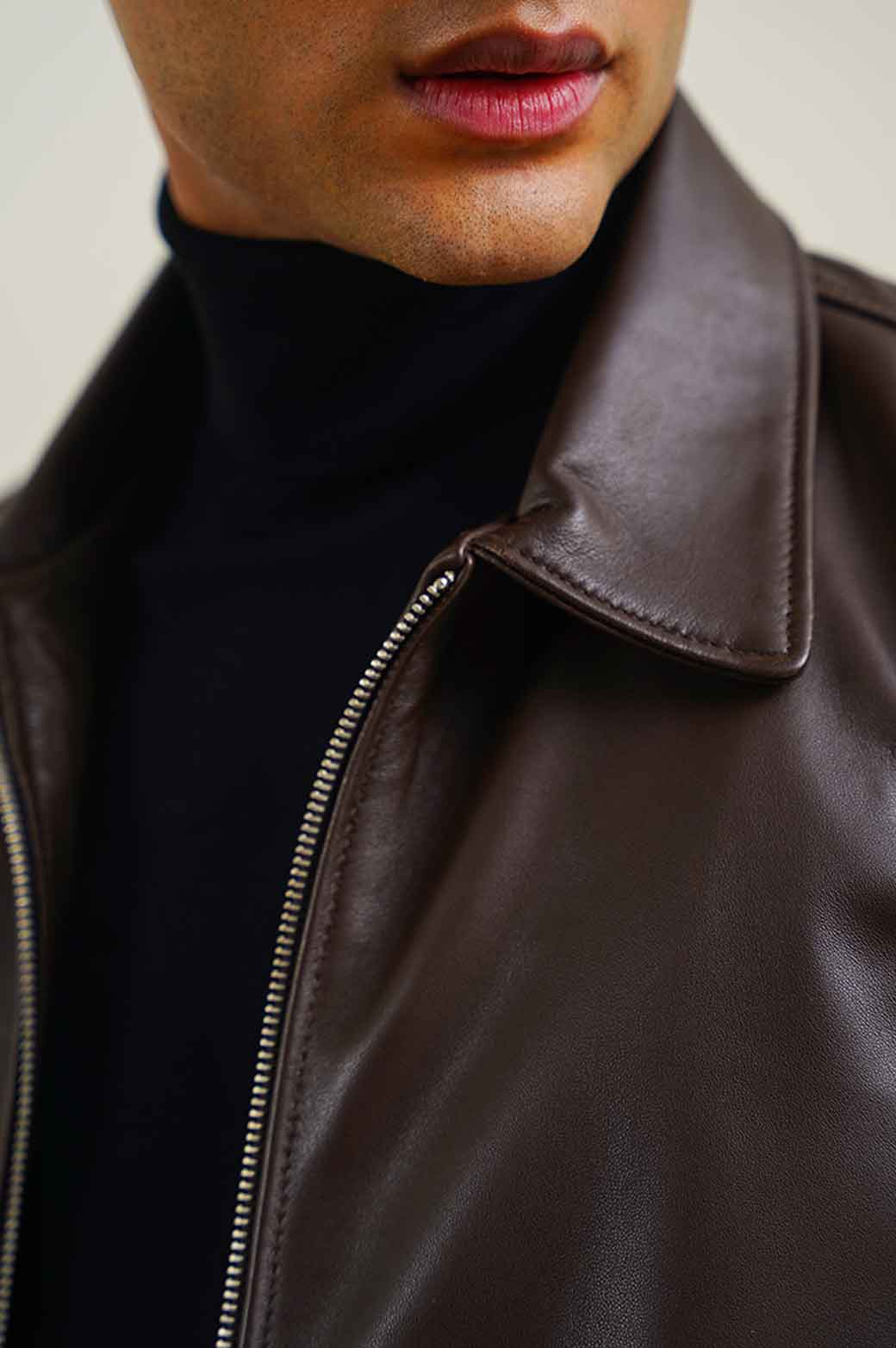 LEATHER ZIP-UP JACKET - Image 4