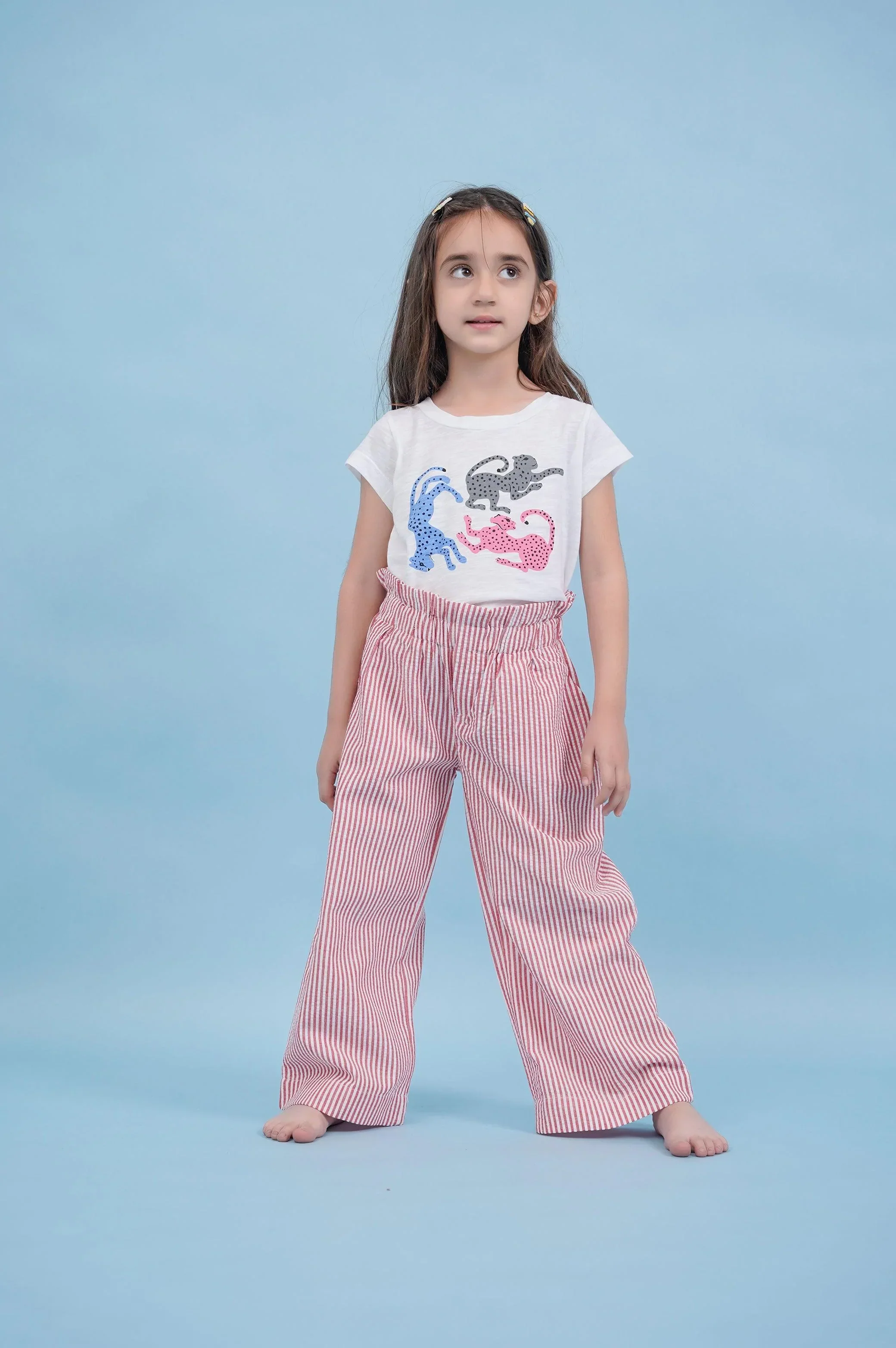PINSTRIPE PAPER BAG PANTS