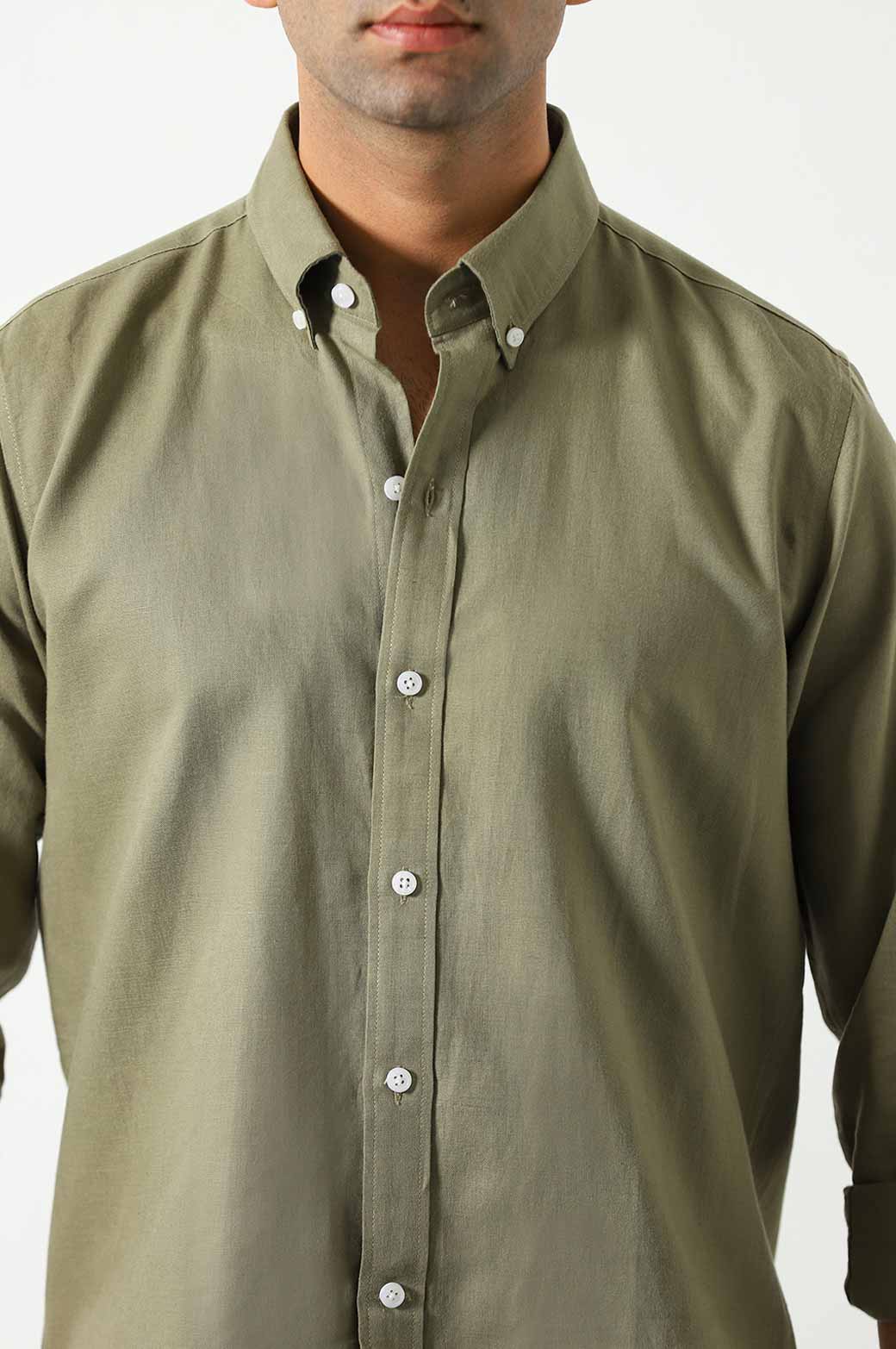 LINEN BUTTON DOWN SHIRT - Image 4