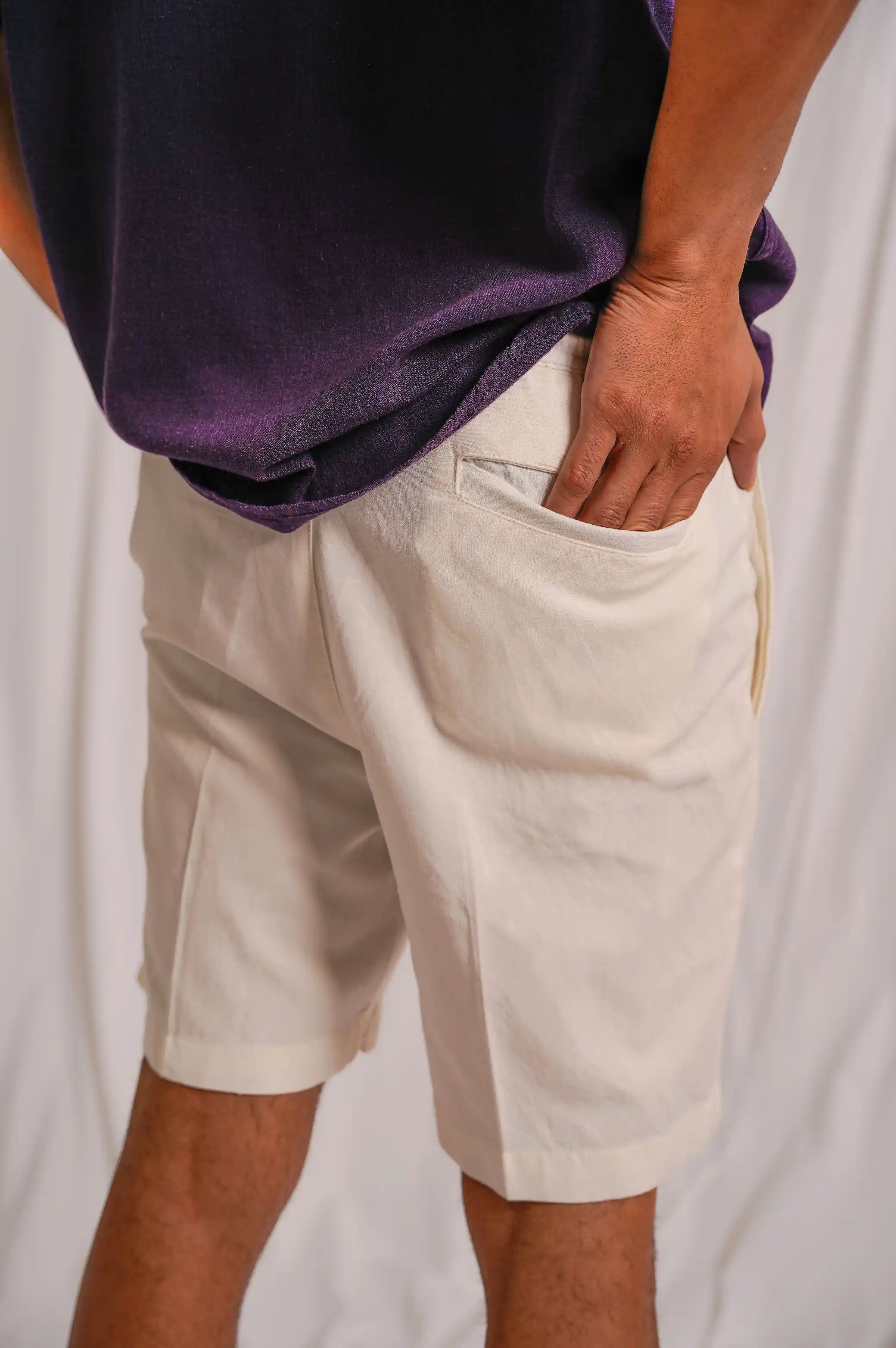 DRAWSTRING LINEN SHORTS - Image 3