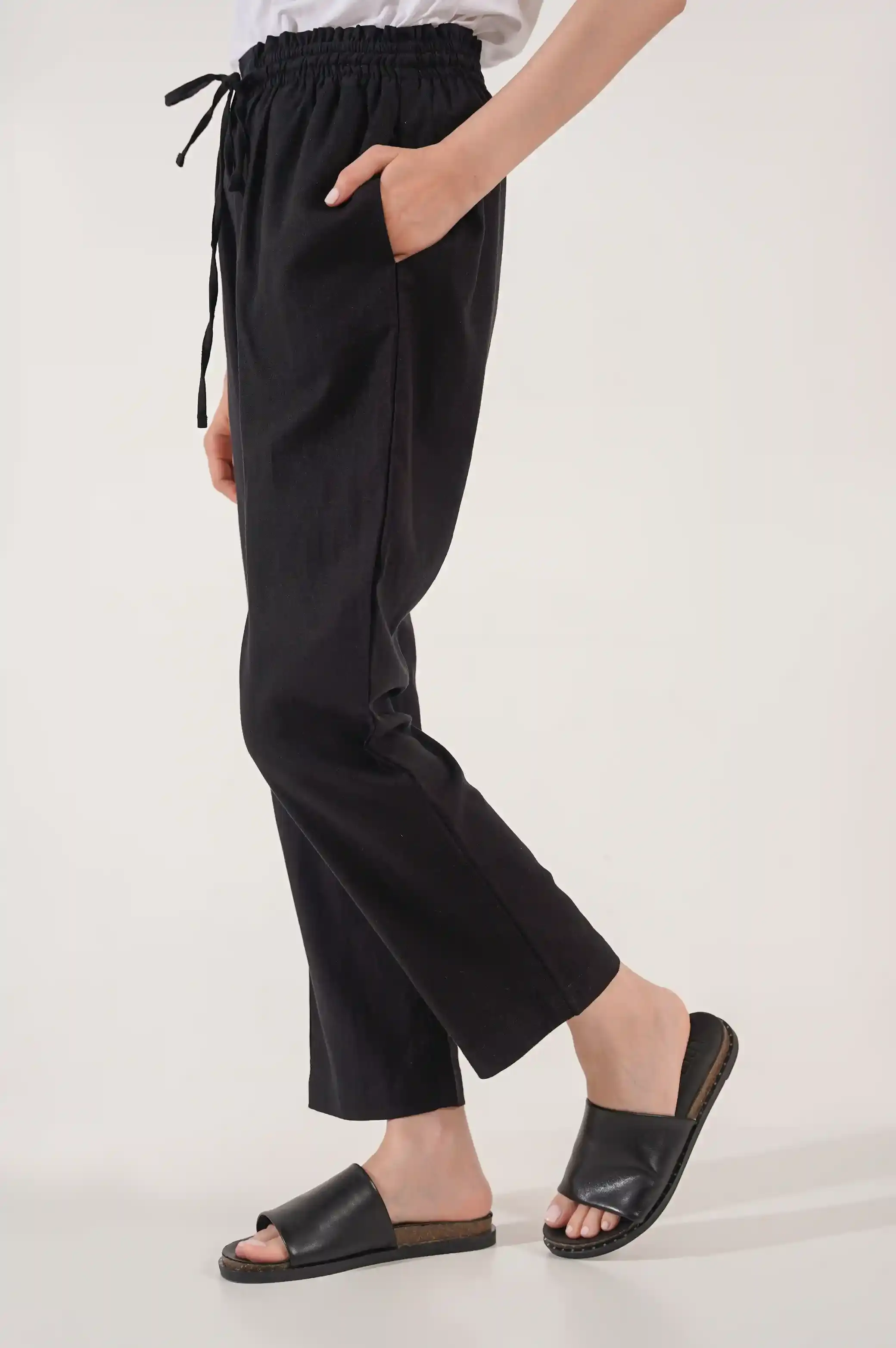 LINEN PAPERBAG PANTS - Image 3
