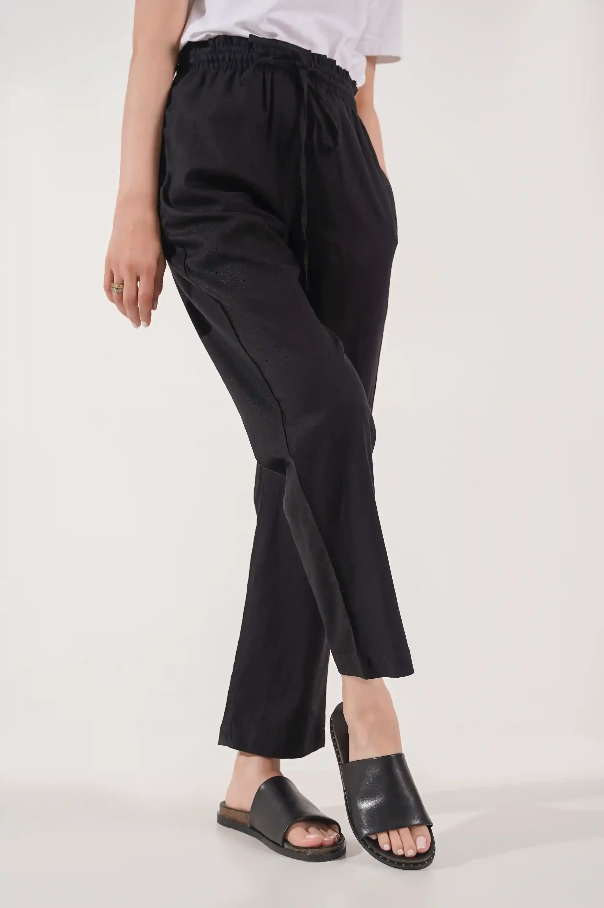 LINEN PAPERBAG PANTS - Image 4