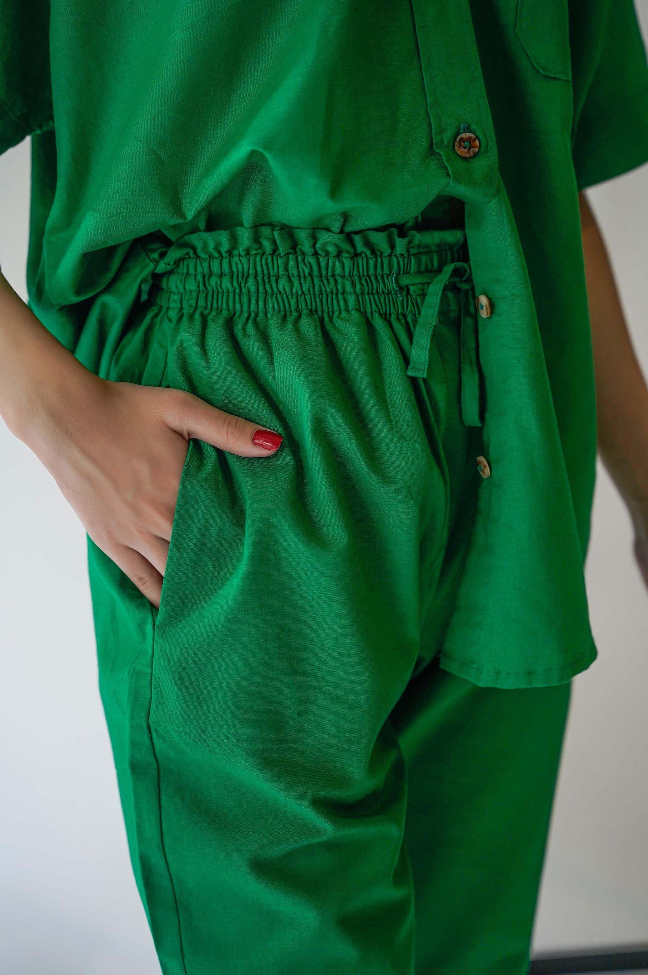 LINEN PAPERBAG PANTS - Image 2