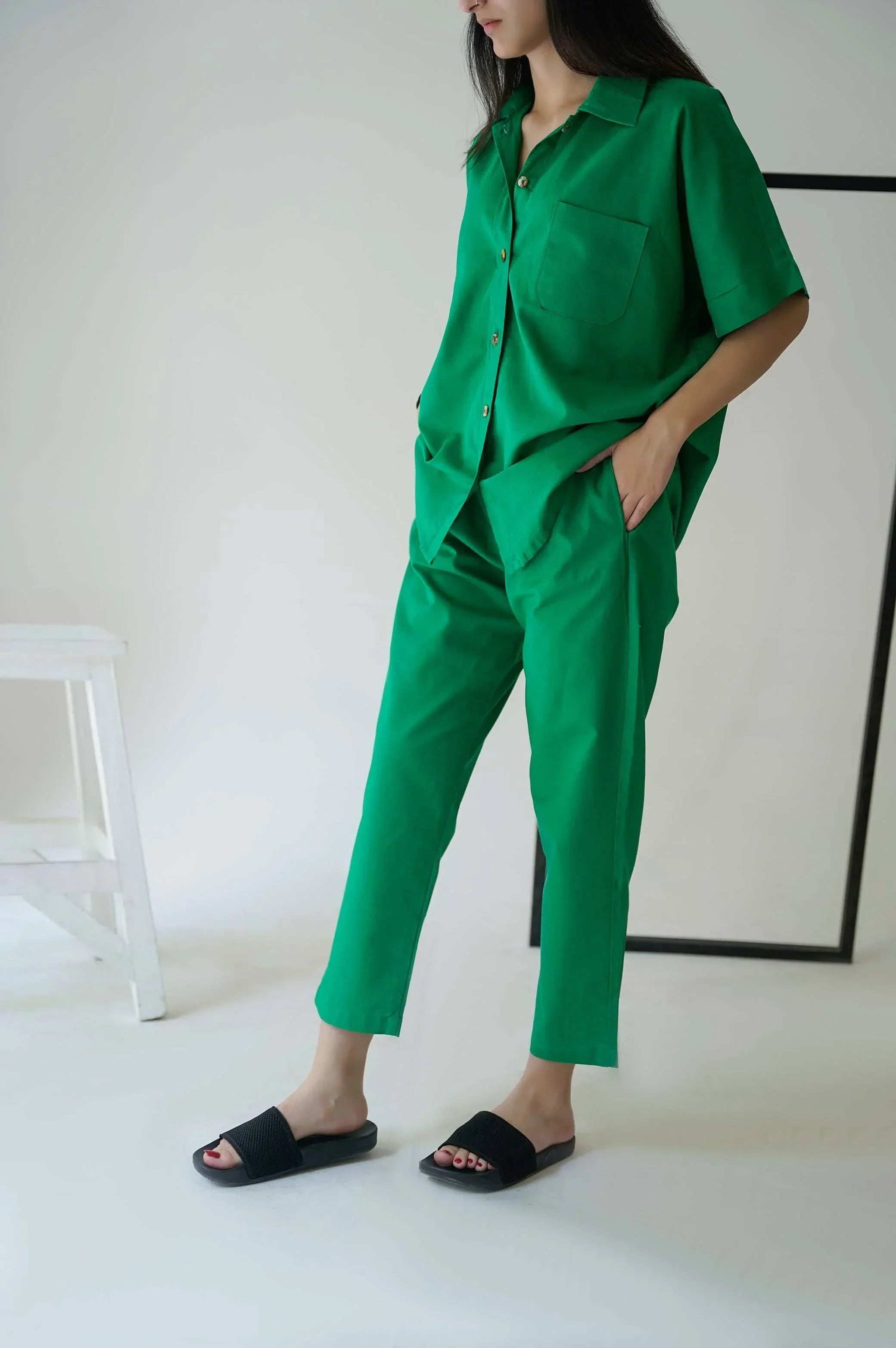 LINEN PAPERBAG PANTS - Image 3