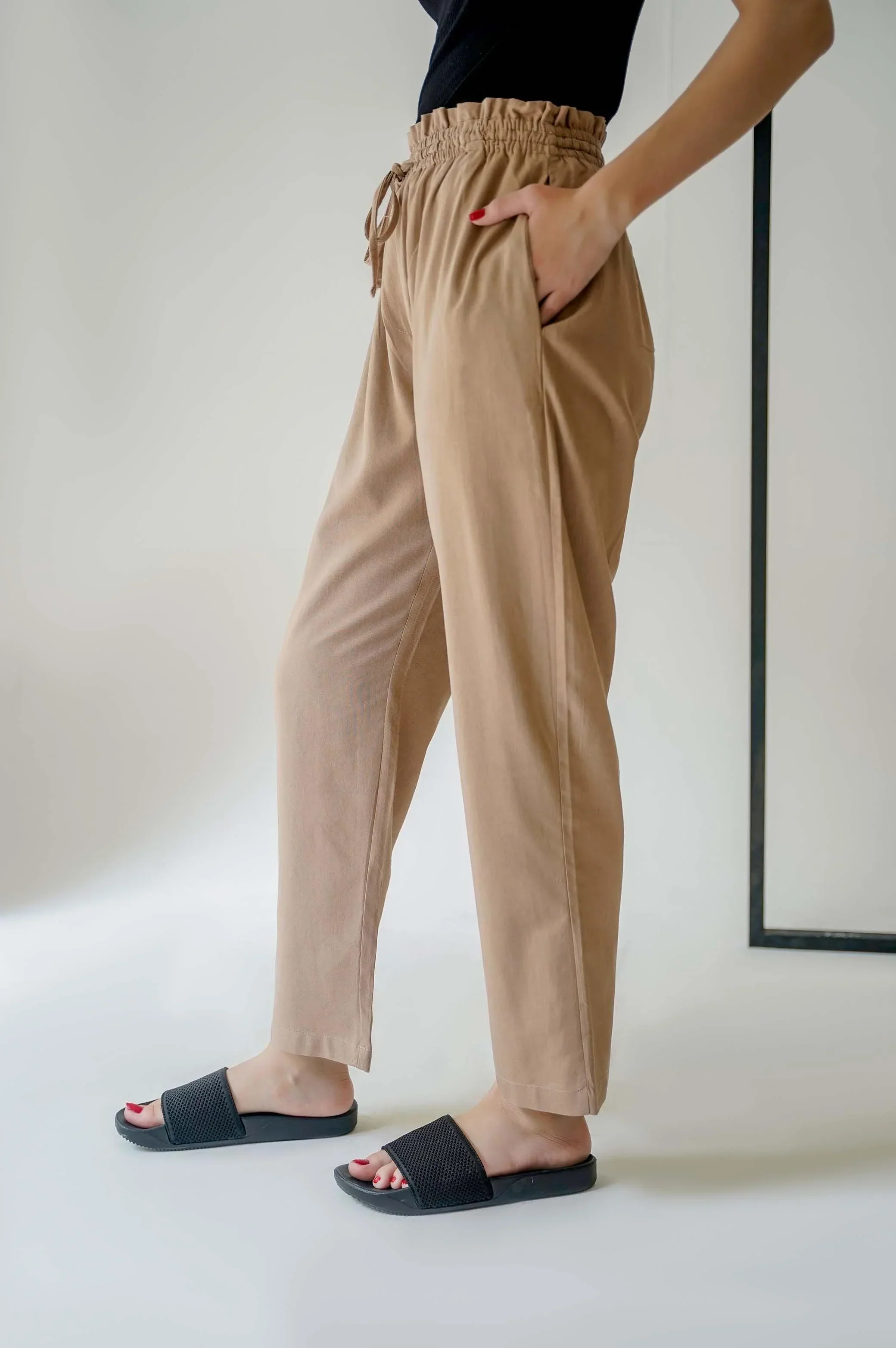 LINEN PAPERBAG PANTS - Image 3