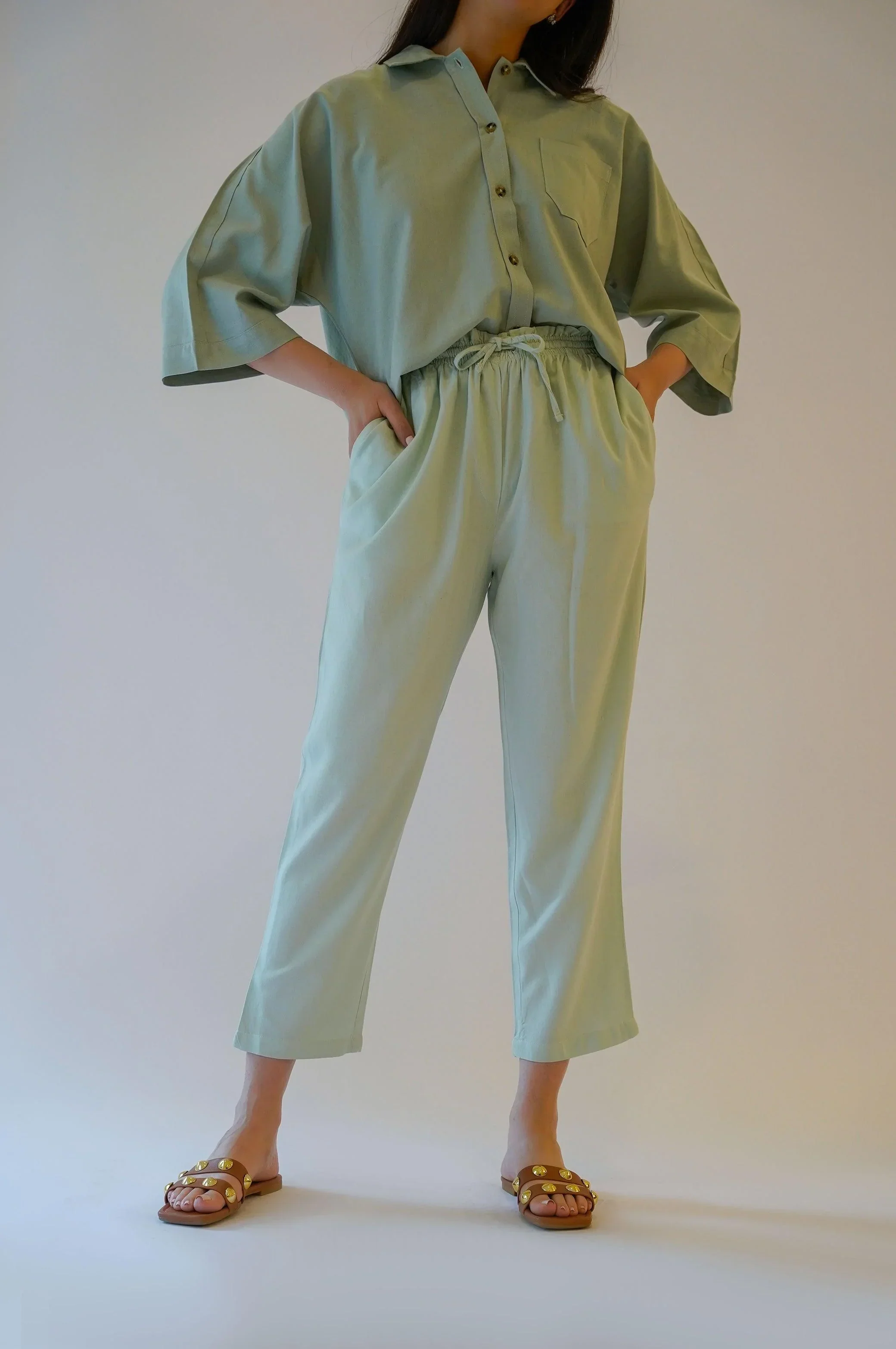 LINEN PAPERBAG PANTS - Image 2