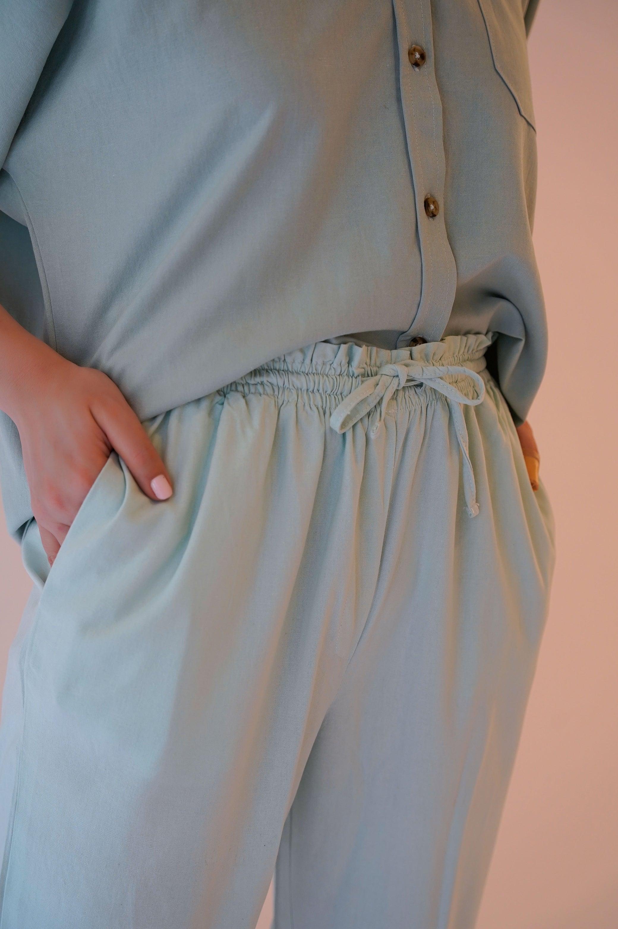 LINEN PAPERBAG PANTS - Image 4
