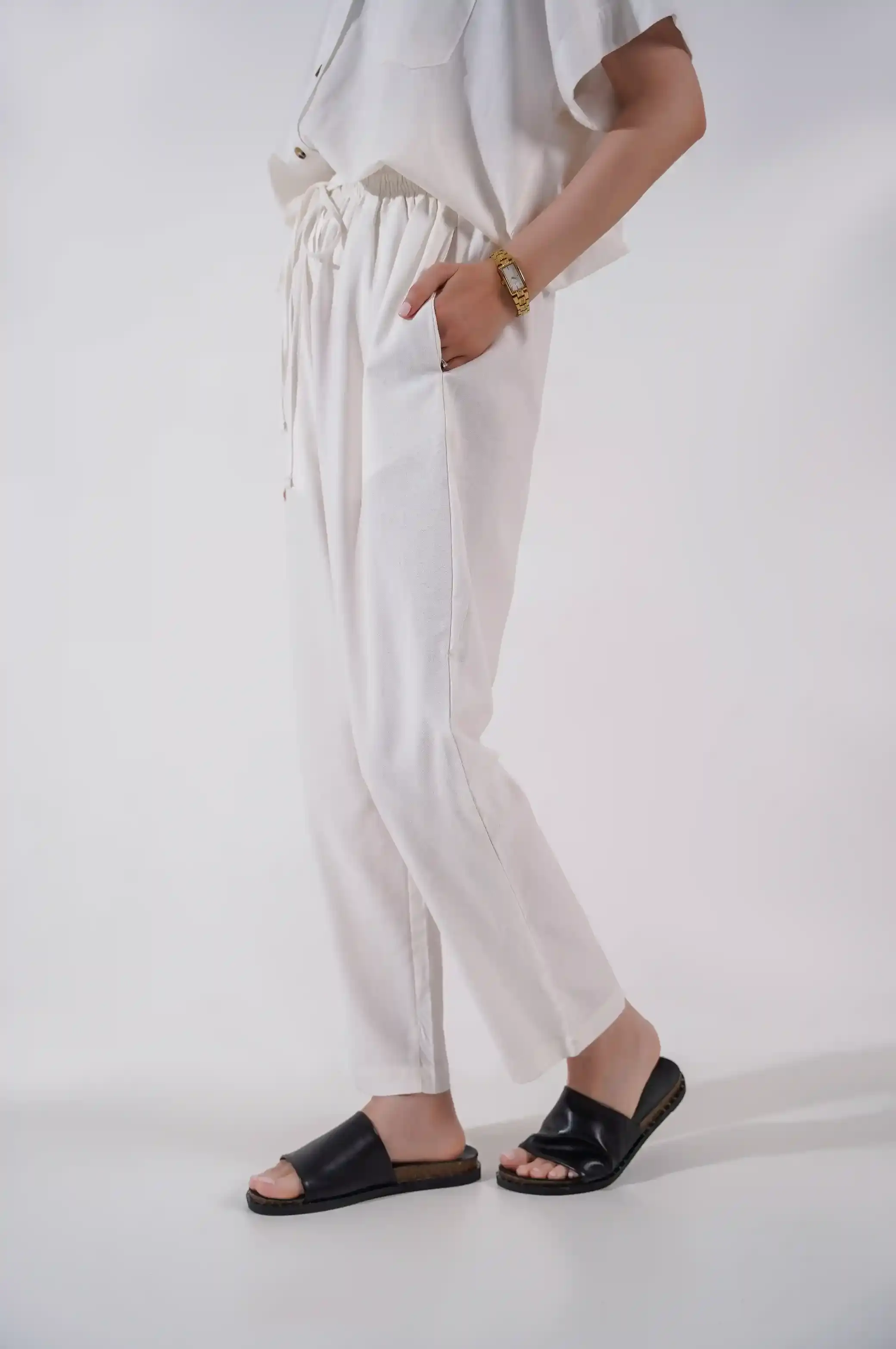 LINEN PAPERBAG PANTS - Image 3