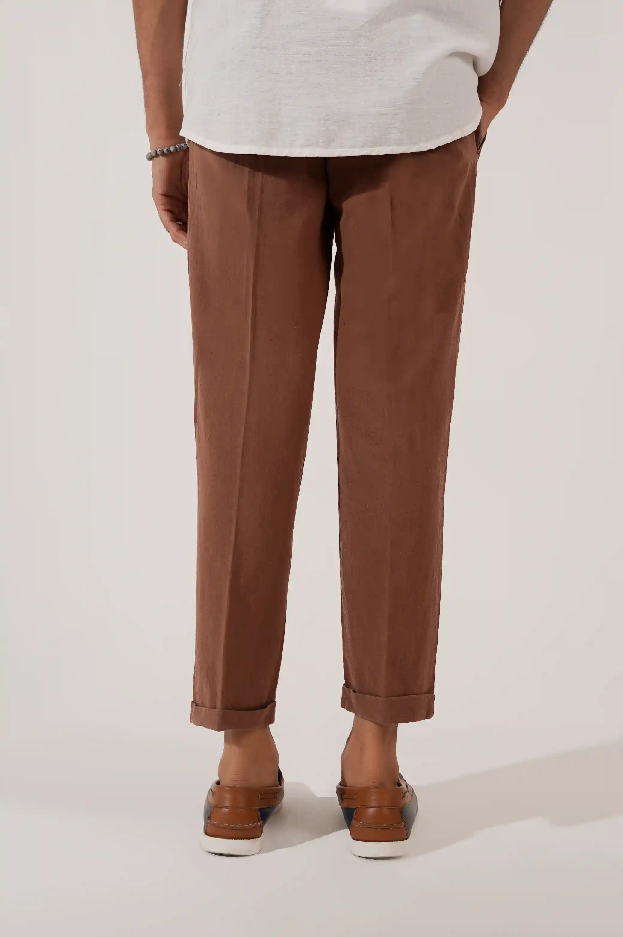 LINEN TURN-UP PANTS - Image 5