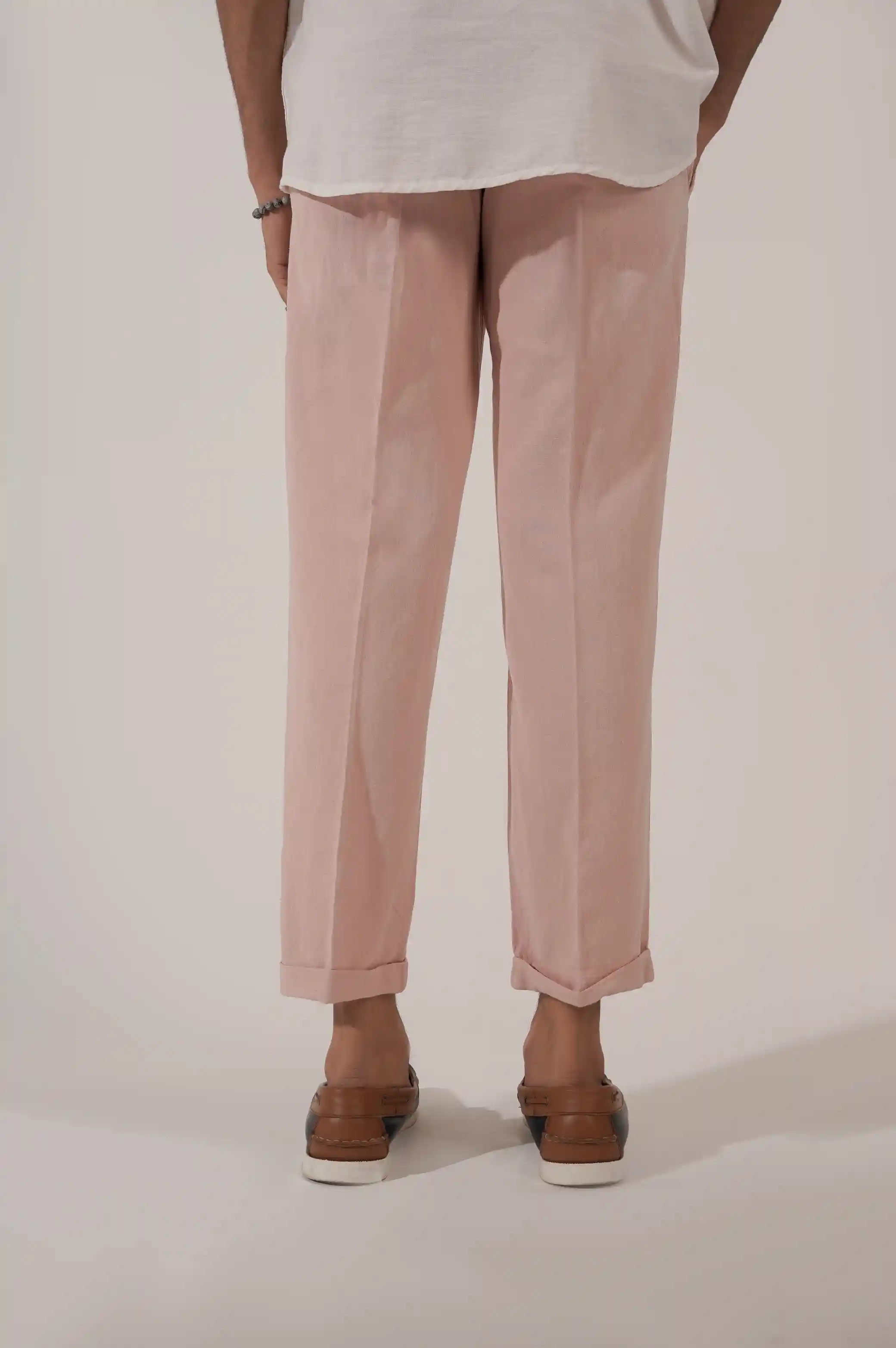 LINEN TURN-UP PANTS - Image 4