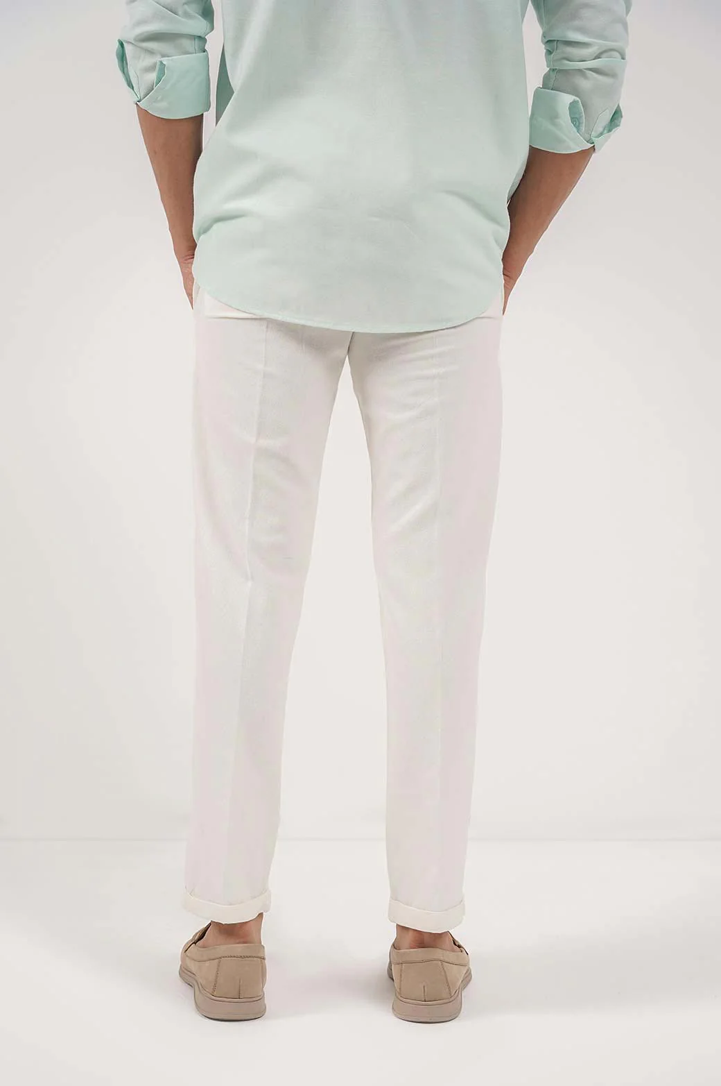 LINEN TURN-UP PANTS - Image 4