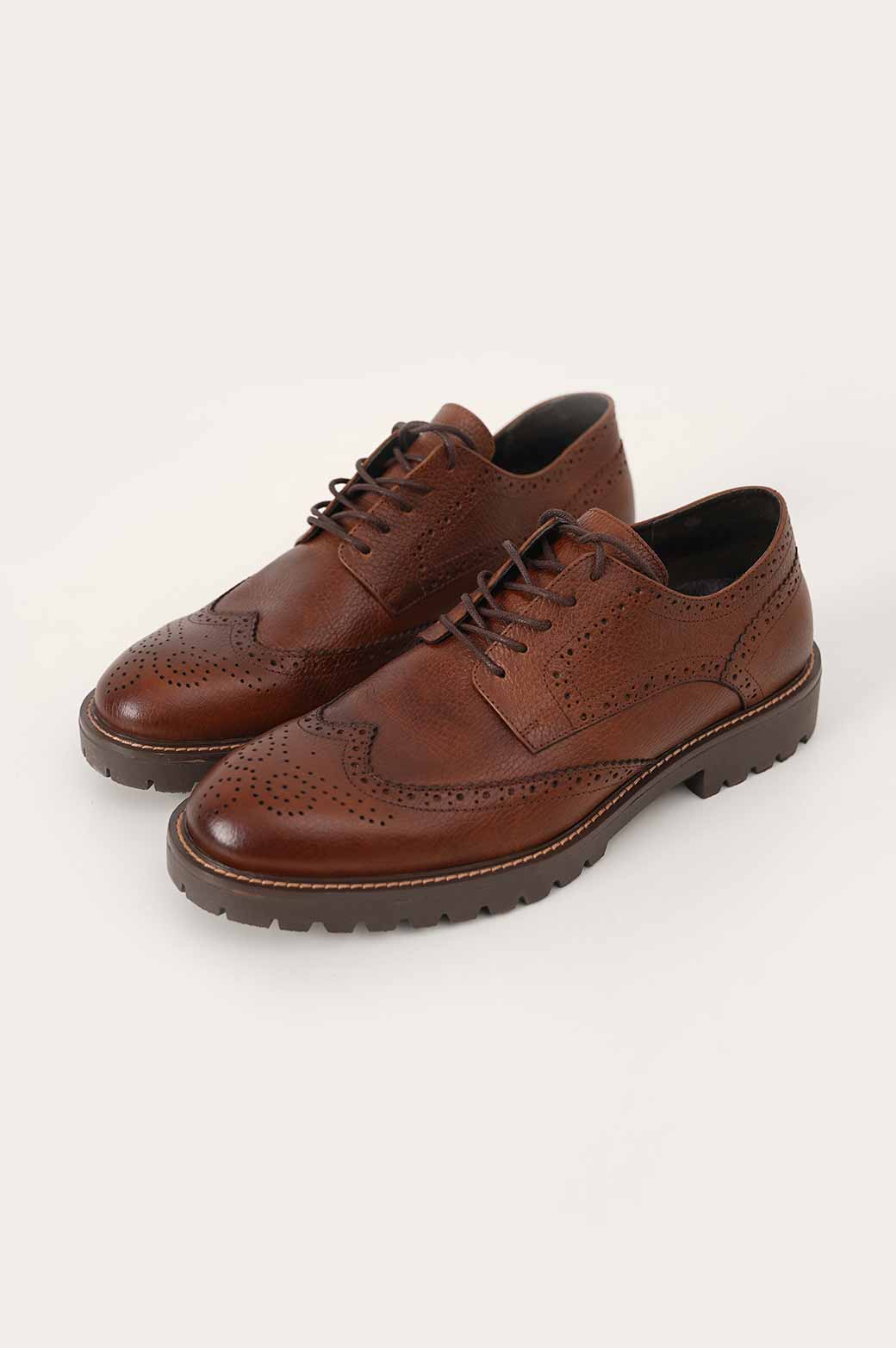 LOW-TOP LEATHER BROGUES - Image 6