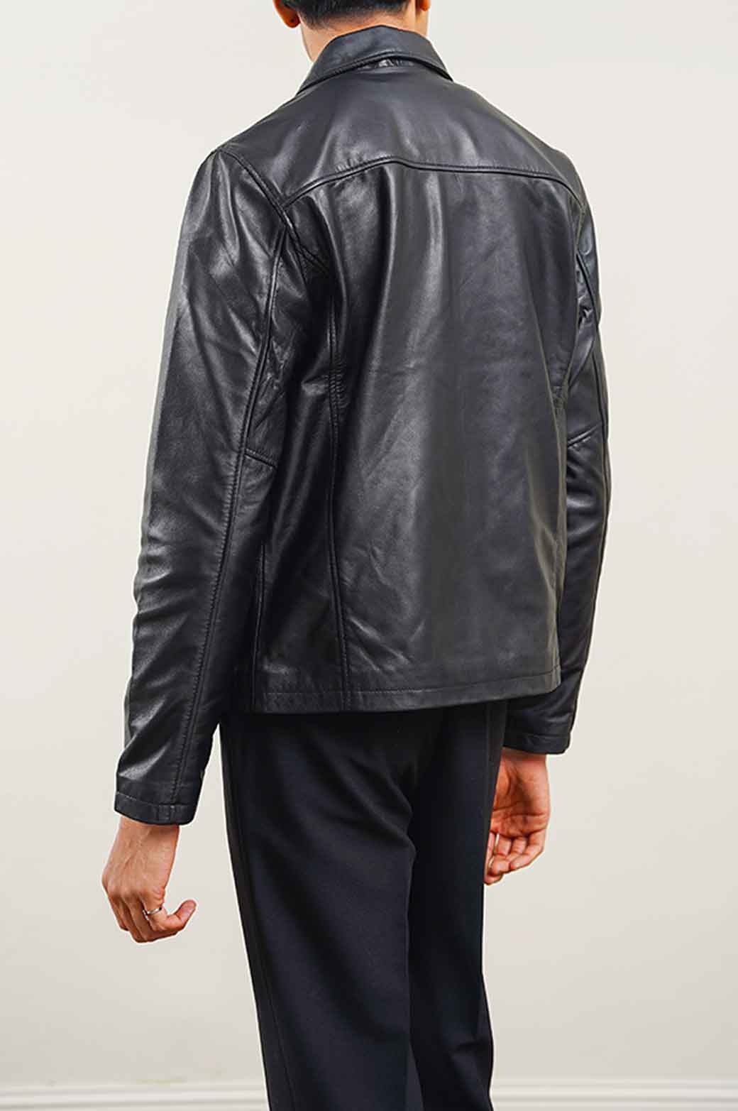 LEATHER ZIP-UP JACKET - Image 3