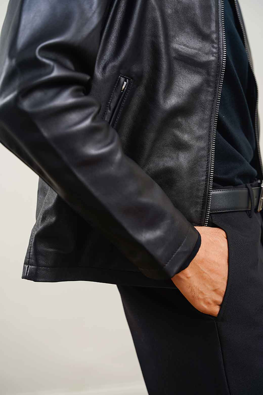 LEATHER ZIP-UP JACKET - Image 5