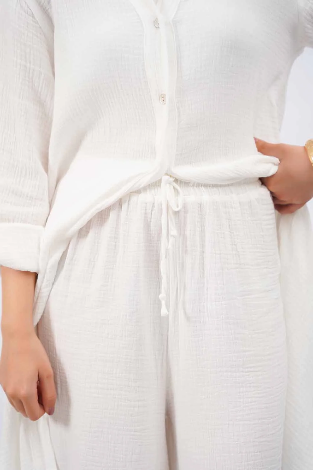 MUSLIN WIDE PANTS - Image 4